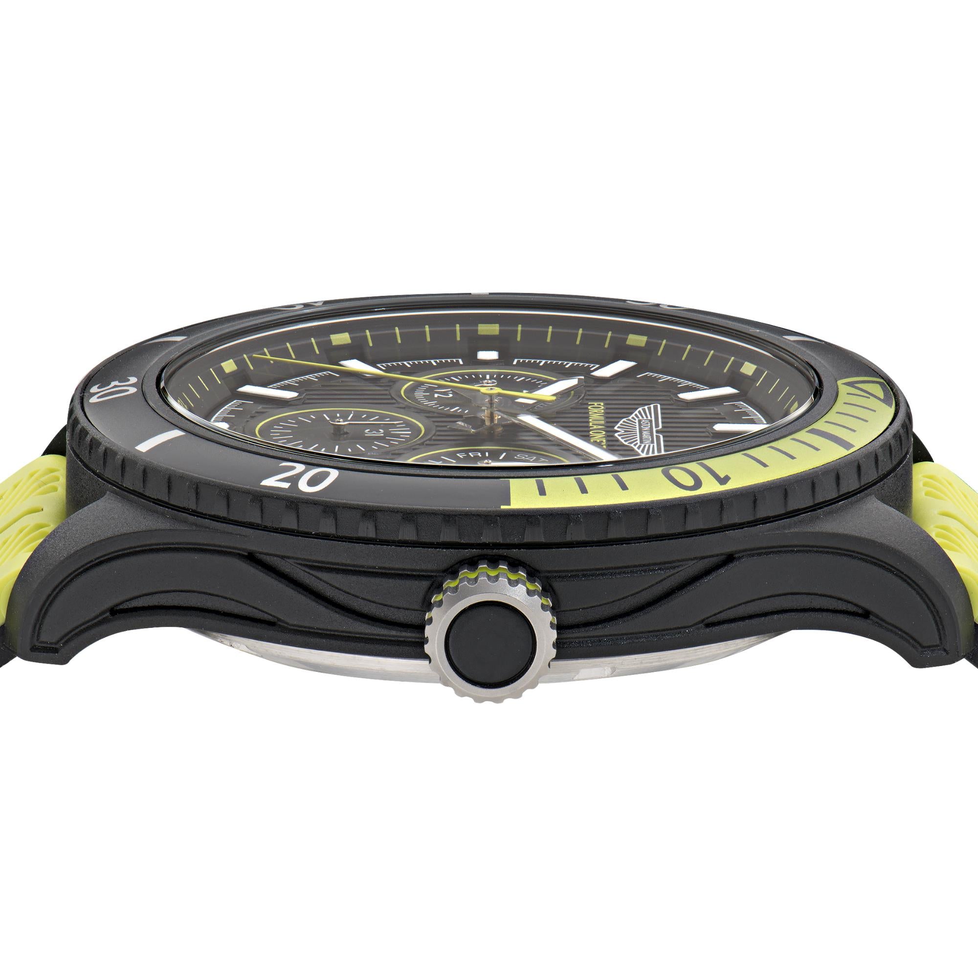Aston Martin Formula 1 Quartz Chronograph Black Dial Silicone Strap Men's Watch MTFP1F502