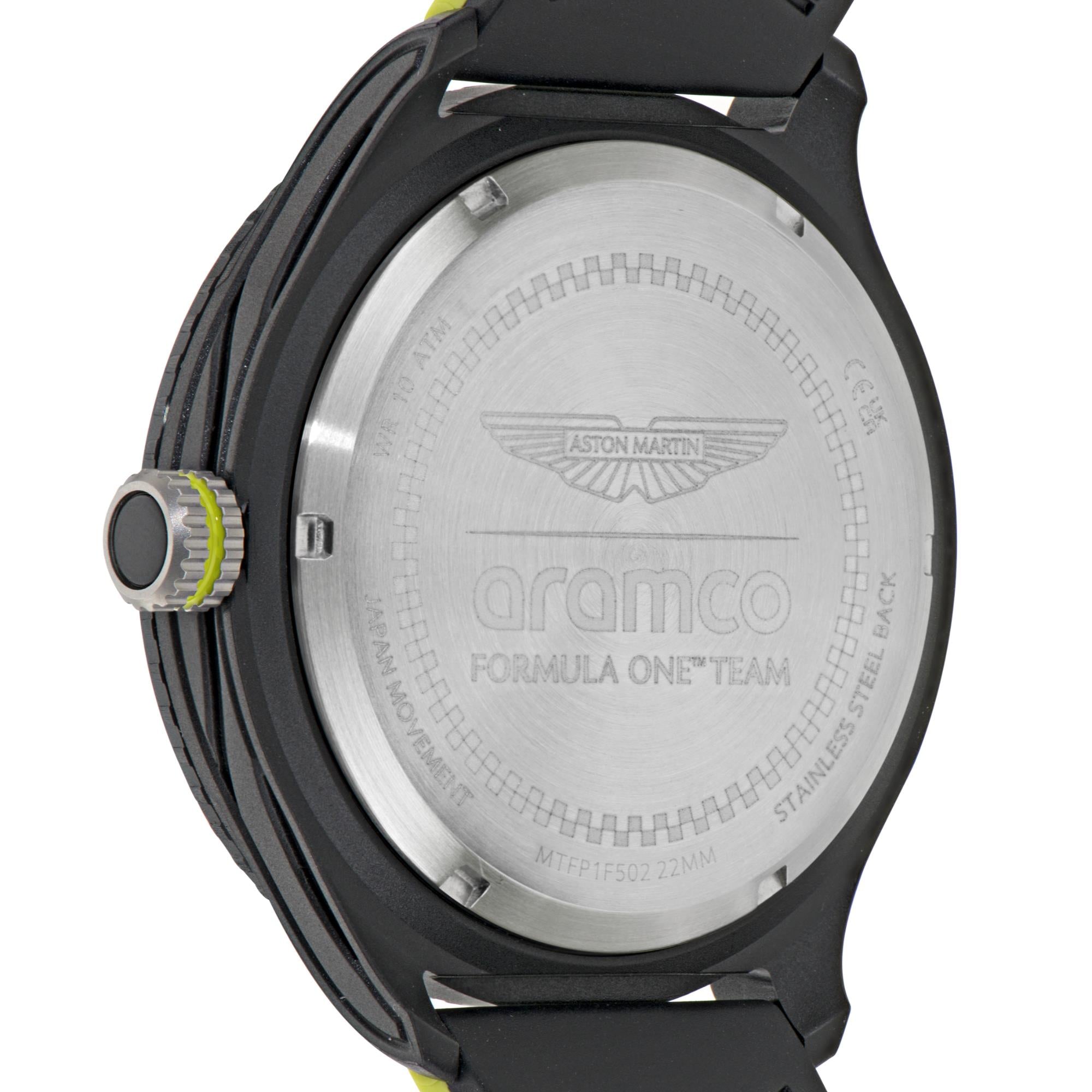 Aston Martin Formula 1 Quartz Chronograph Black Dial Silicone Strap Men's Watch MTFP1F502