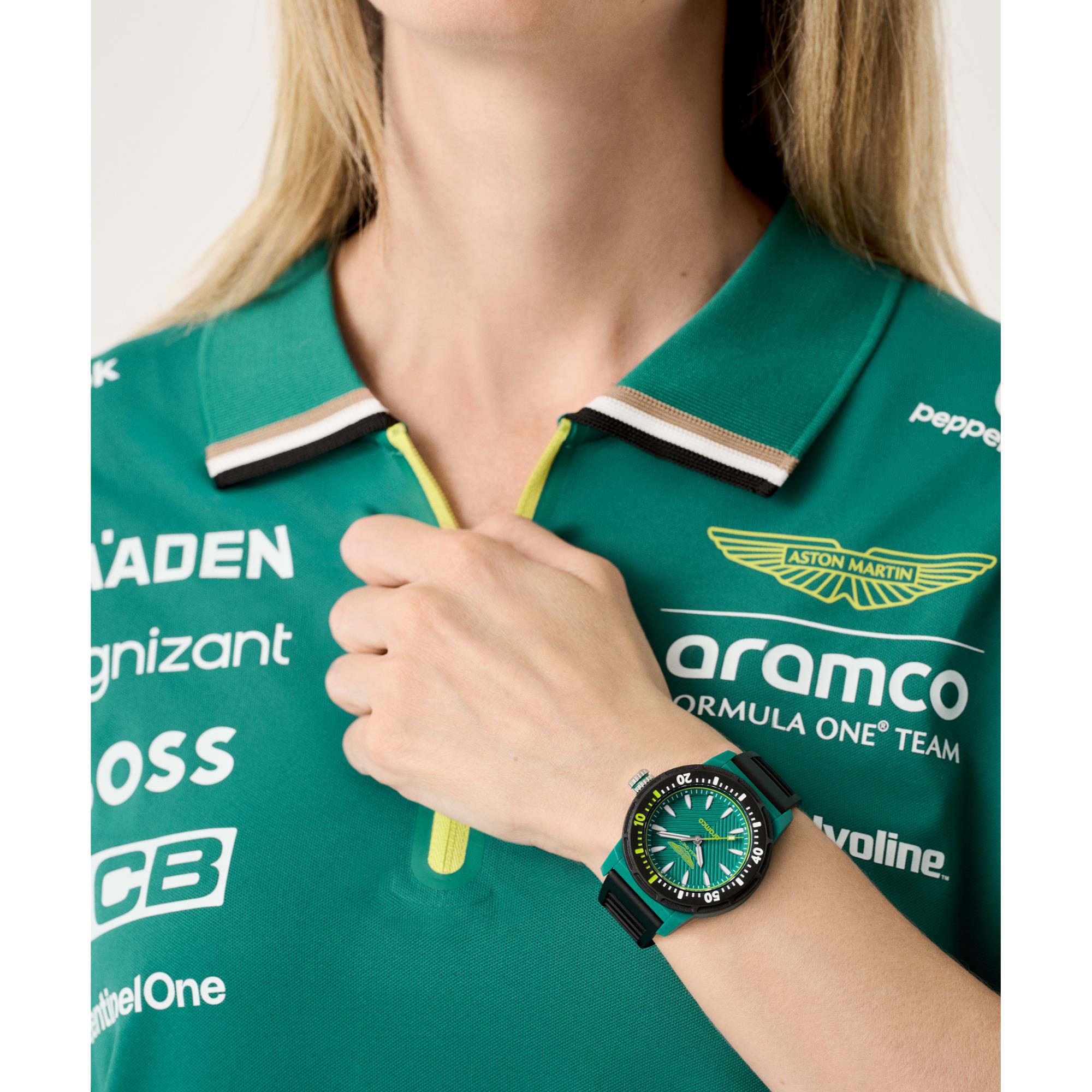 Aston Martin Formula 1 Quartz Green Dial Silicone Strap Unisex Watch MTFK1F502