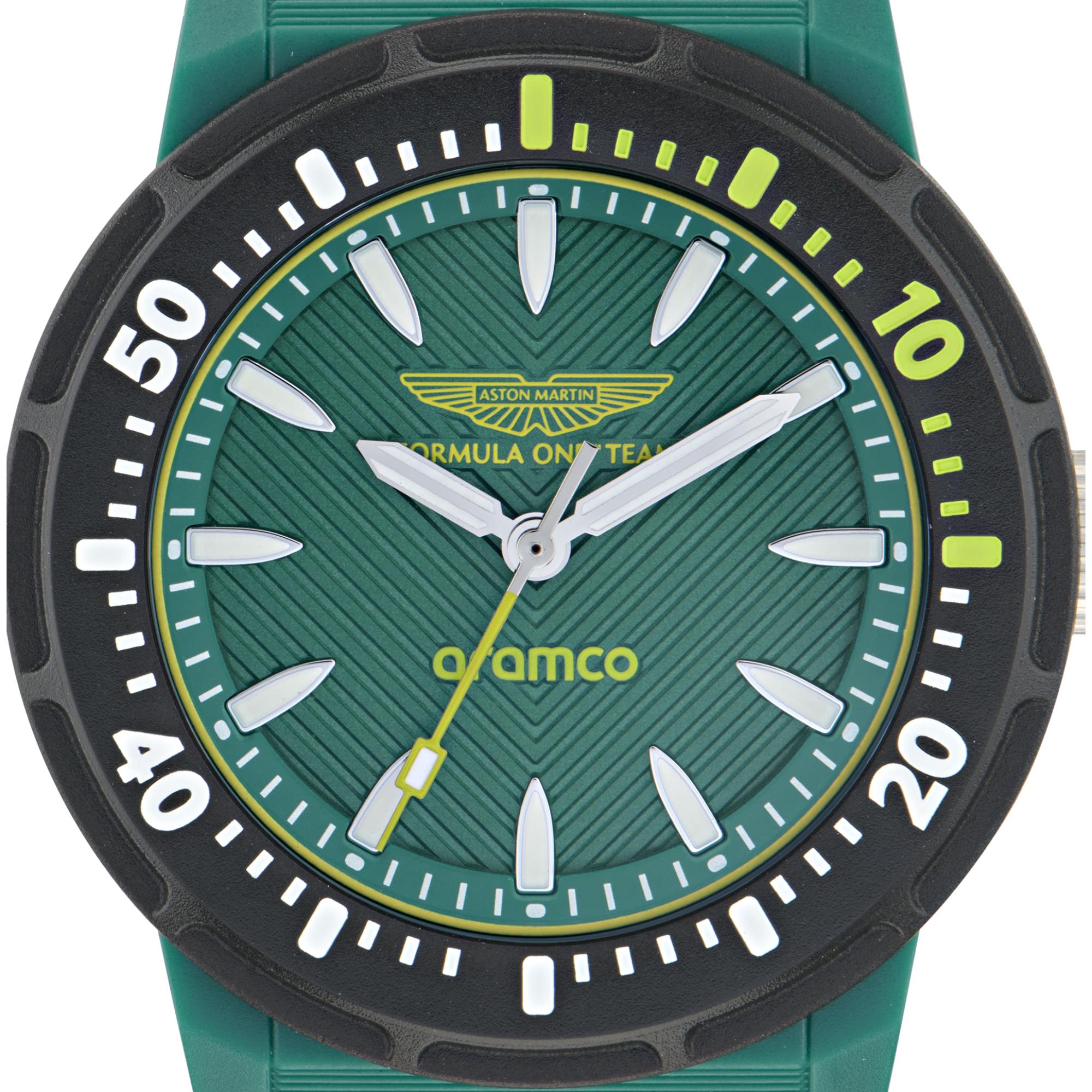 Aston Martin Formula 1 Quartz Green Dial Silicone Strap Unisex Watch MTFK1F502