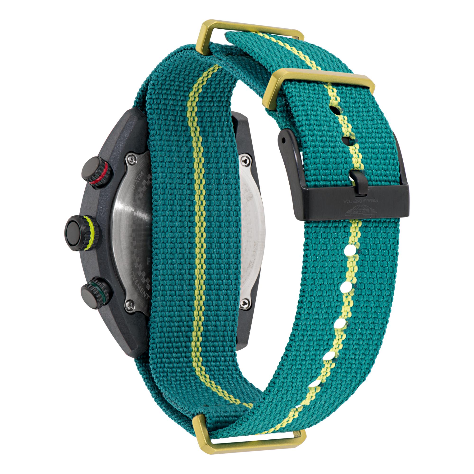 Aston Martin Formula 1 Quartz Chronograph Green Dial Nato Strap Men's Watch MTFD1F501
