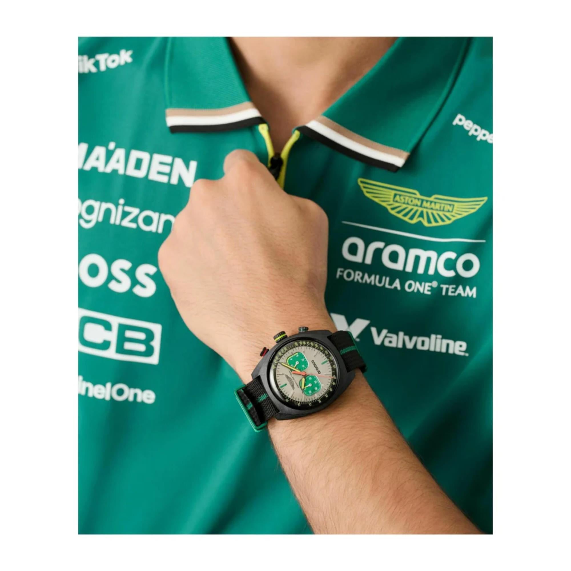 Aston Martin Formula 1 Quartz Chronograph White Dial Nato Strap Men's Watch MTFD1F502