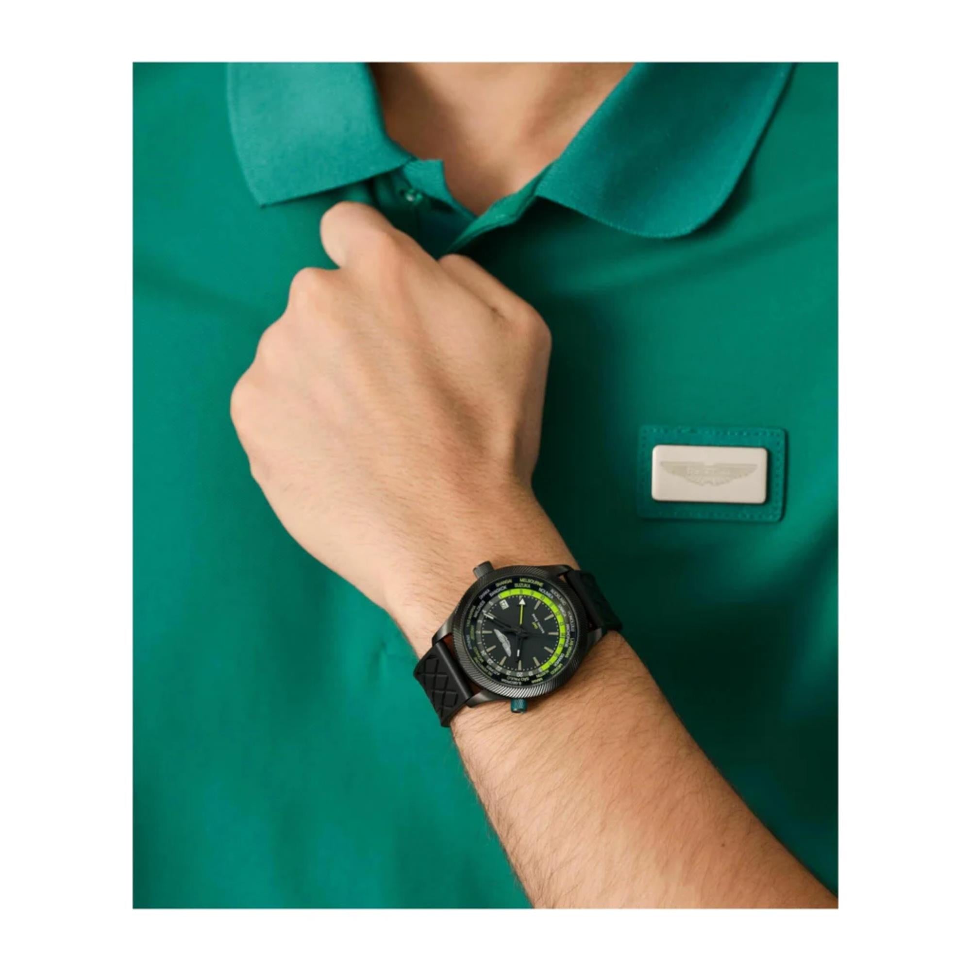 Aston Martin AML Icon Quartz Black Dial Silicone Strap Men's Watch MTIZ1F501