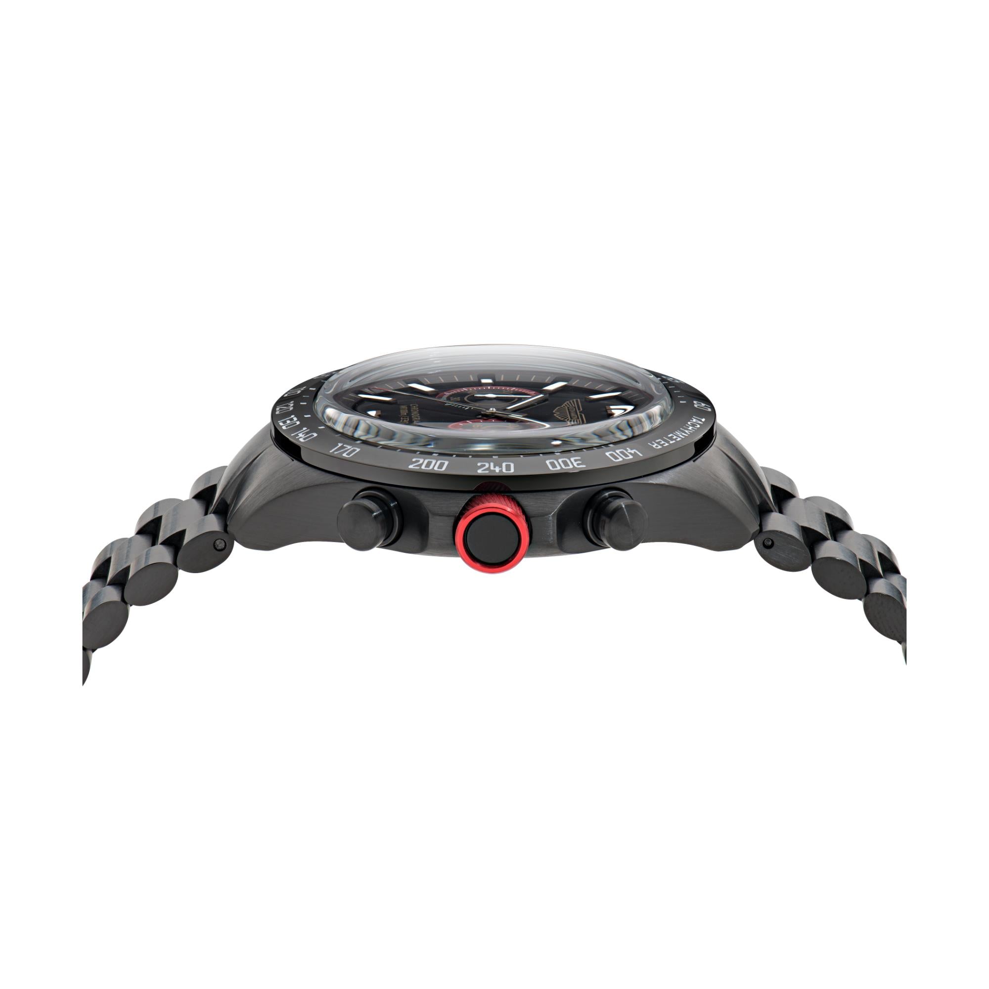 Aston Martin AML Icon Quartz Chronograph Black Dial Steel Strap Men's Watch MTIS1F504