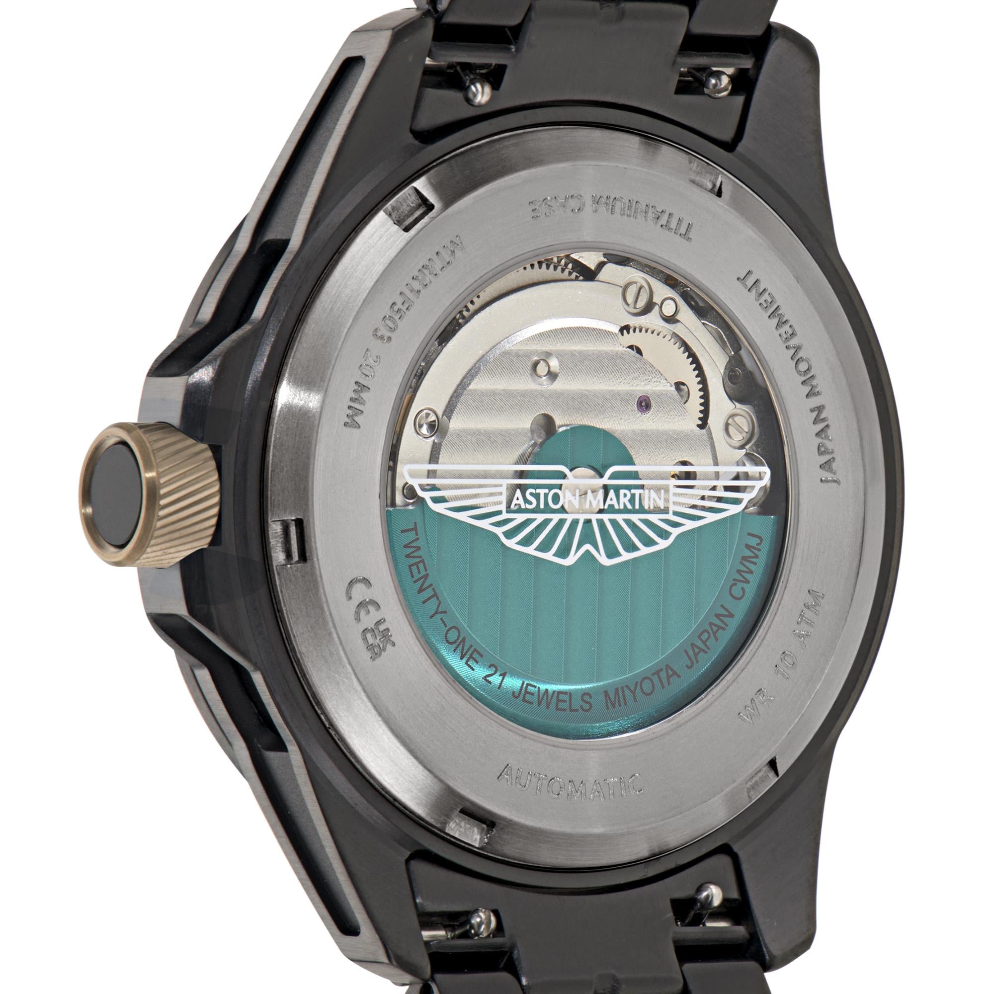 Aston Martin Automatic Black Dial IP Black RSST Bracelet Men's Watch MTRR1F503