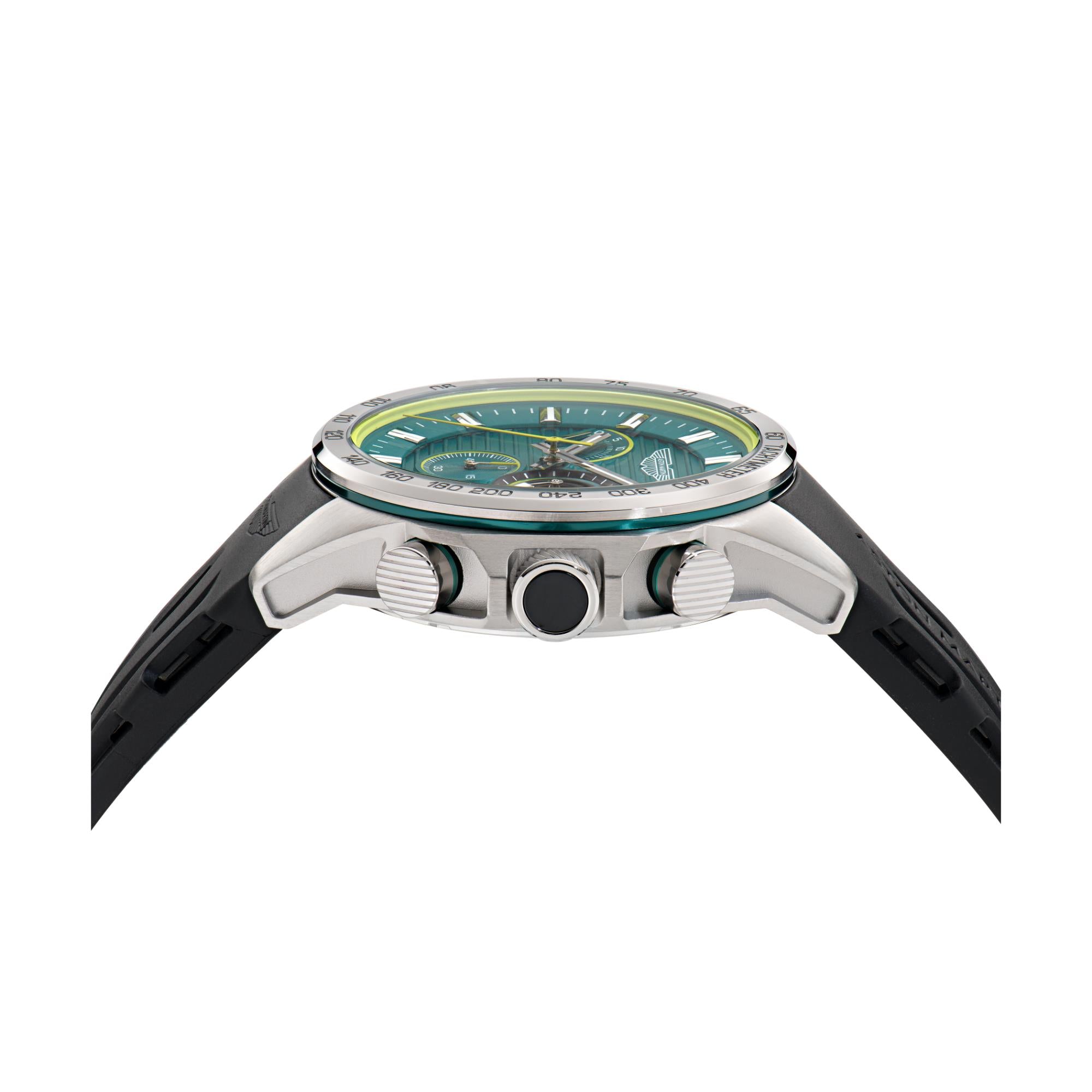 Aston Martin AML Thrill  Quartz Chronograph Green Dial Silicone Strap Men's Watch MTRH1F502