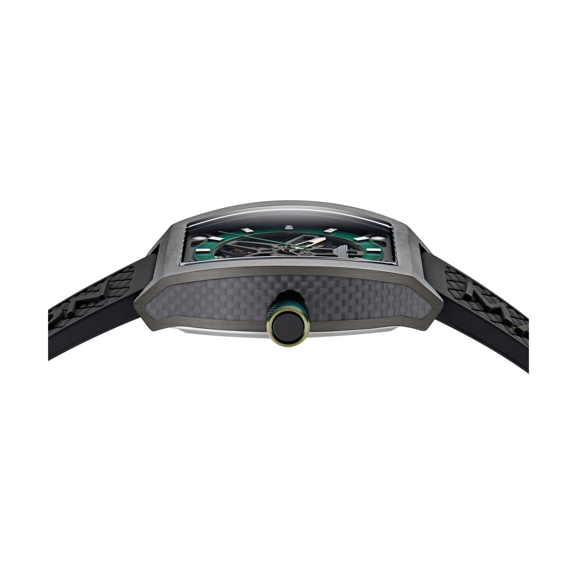 Aston Martin AML Thrill Automatic Green Dial Silicone Strap Men's Watch MTRT1F502