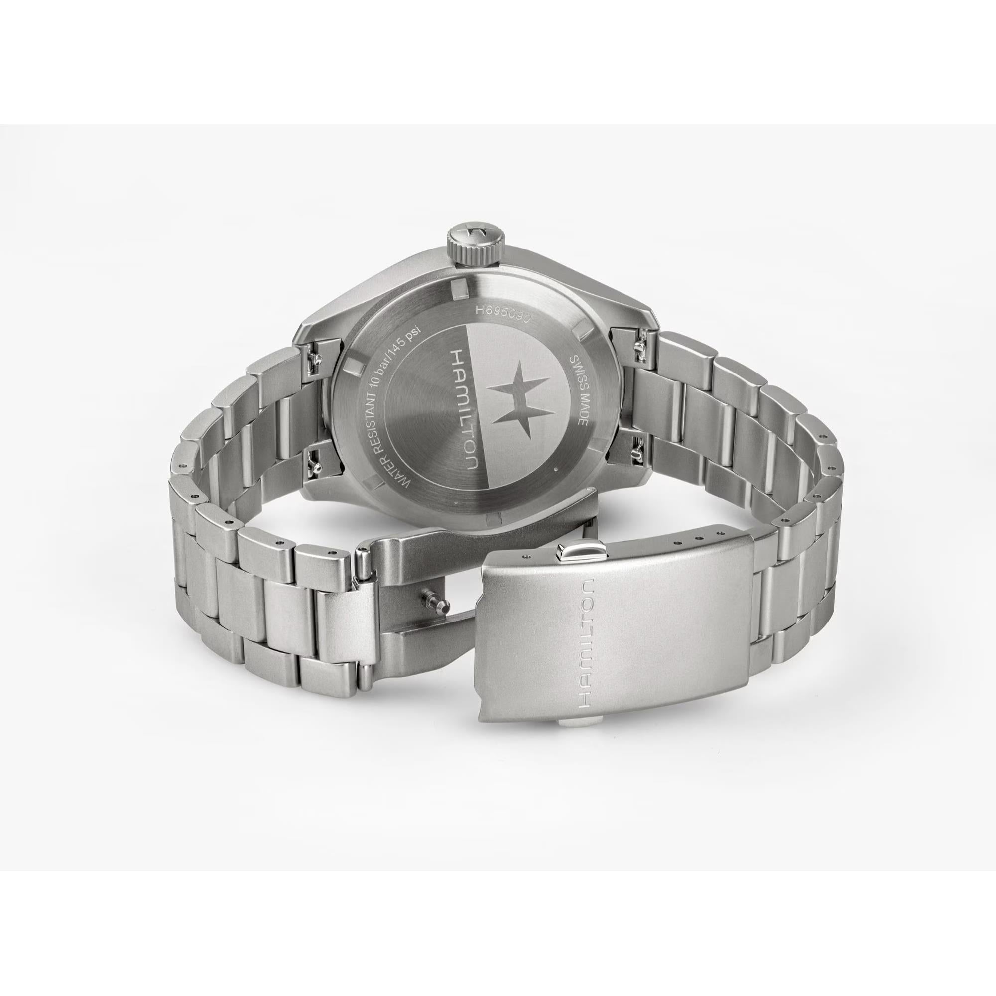 Hamilton Khaki Field Mechanical Power Reserve Black Dial Steel Strap Men's Watch H69509130