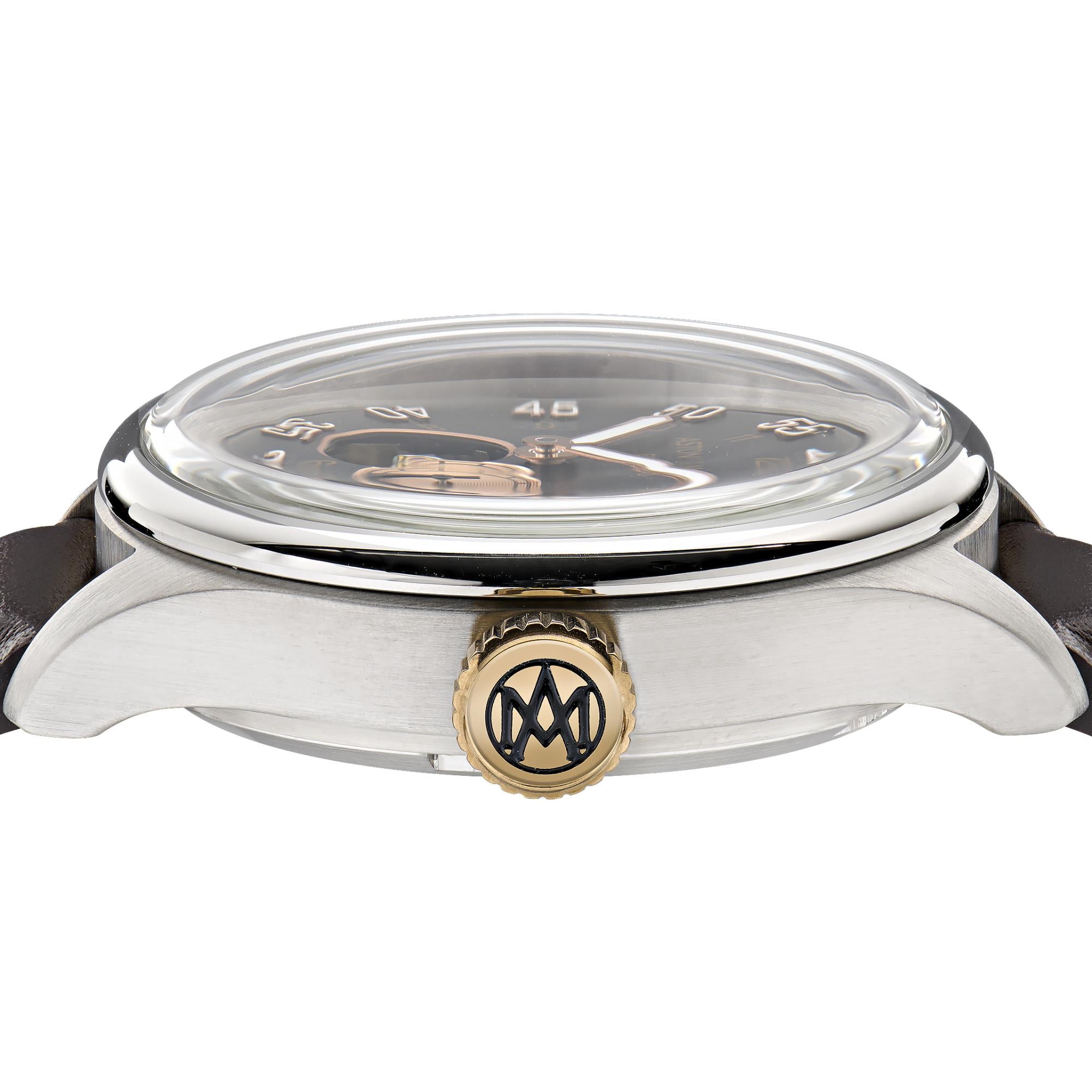 Aston Martin AML Timeless Automatic Black Dial Leather Strap Men's Watch MTTS1F501