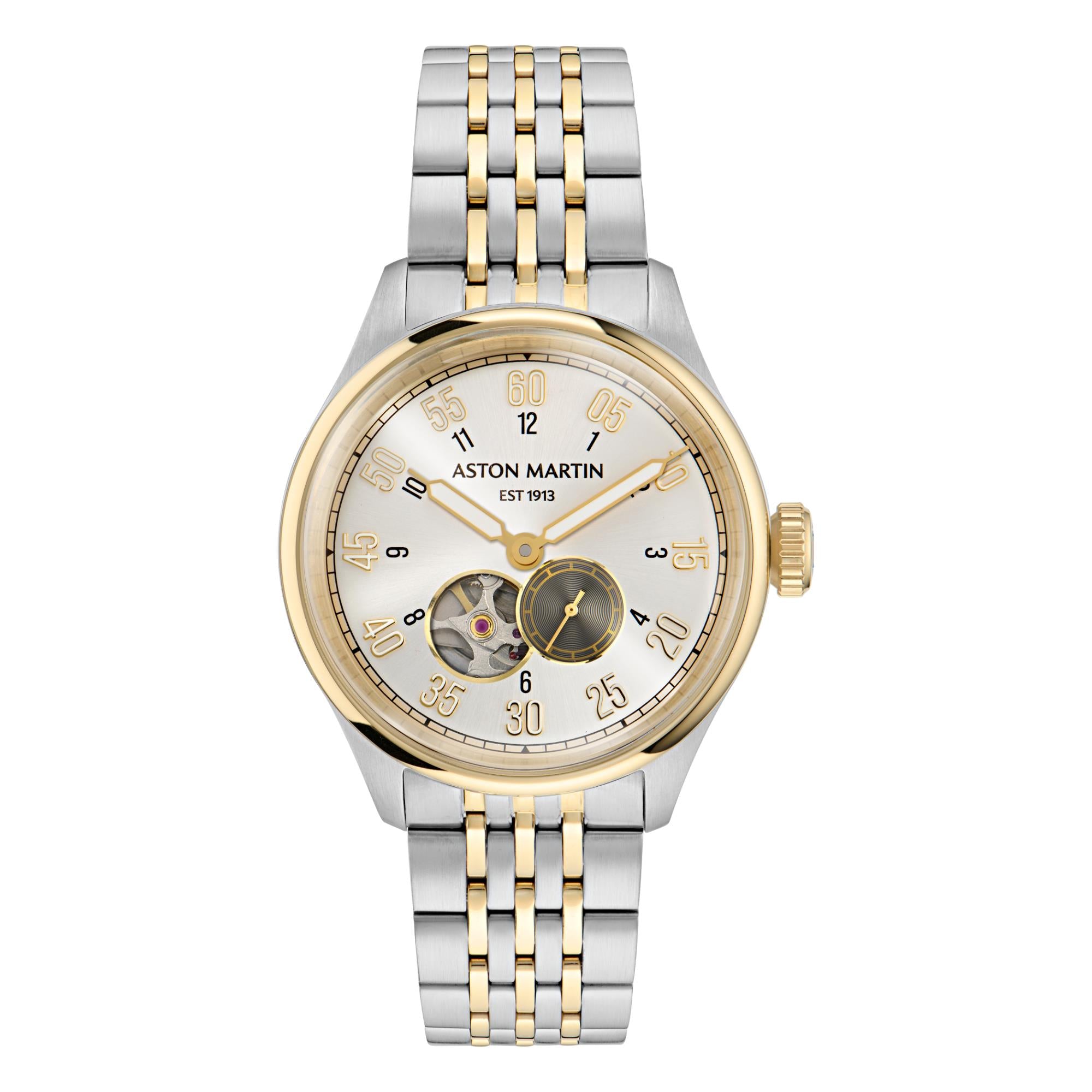 Aston Martin AML Timeless Automatic Silver Dial Steel Strap Men's Watch MTTS1F503