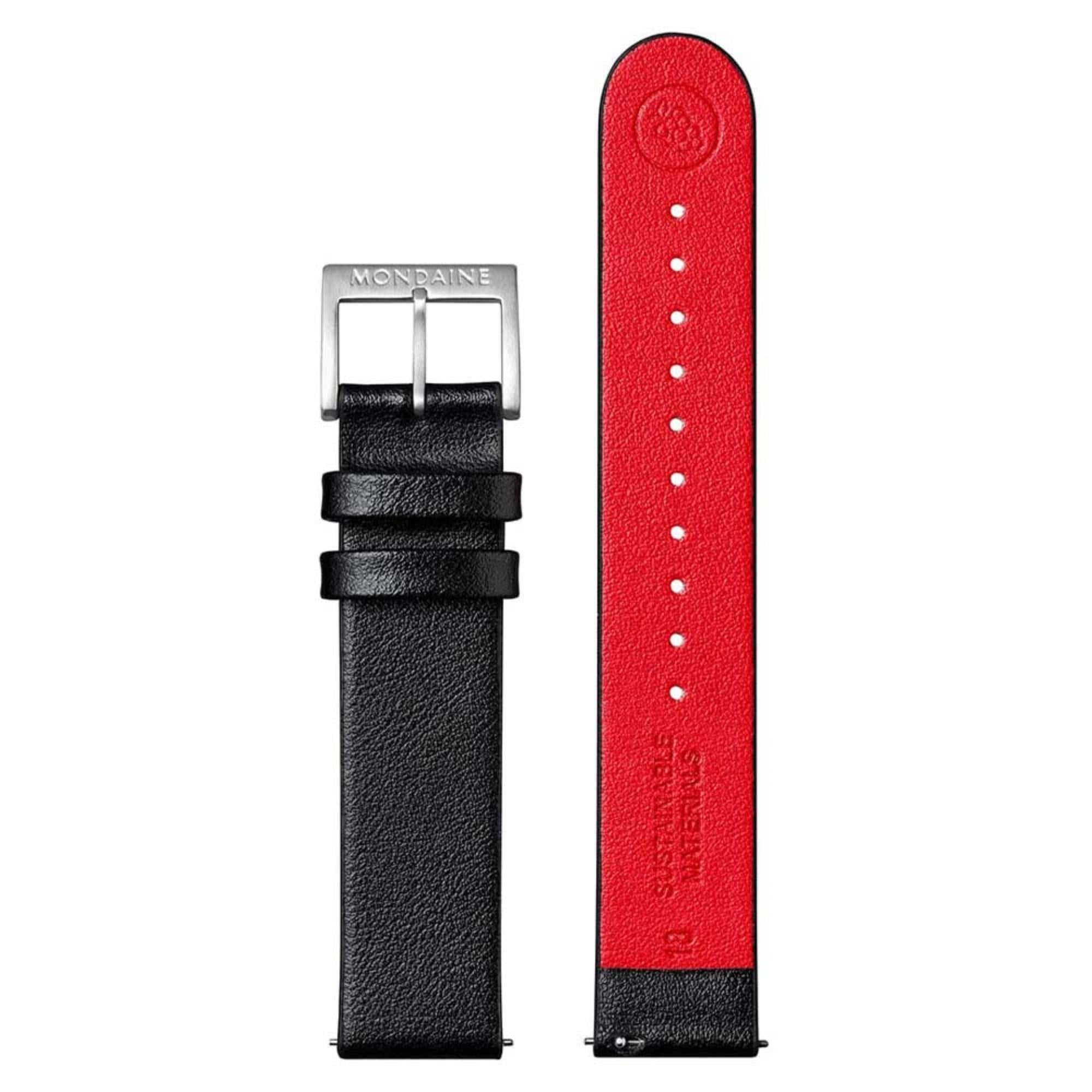 Mondaine Black Vegan Leather Watch Strap FG3118.21Q.1