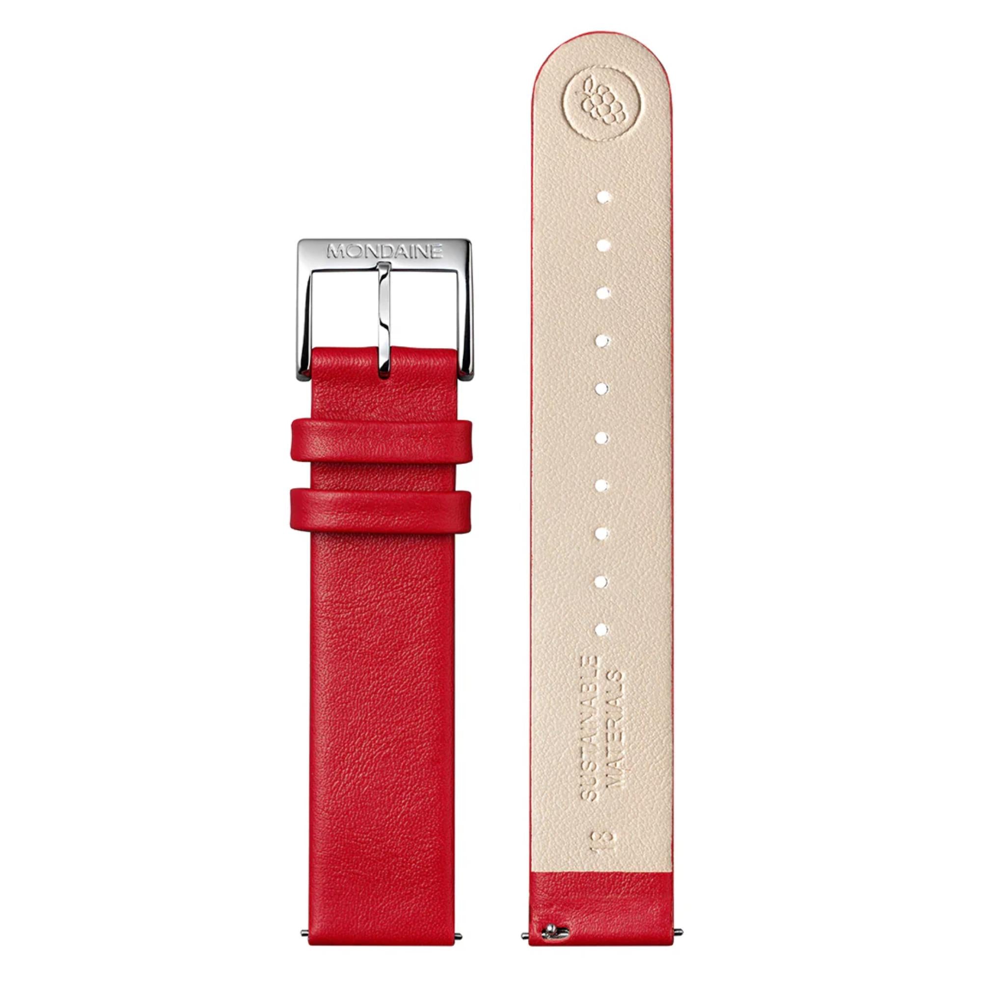 Mondaine Red Vegan Leather Watch Strap FG3118.30Q
