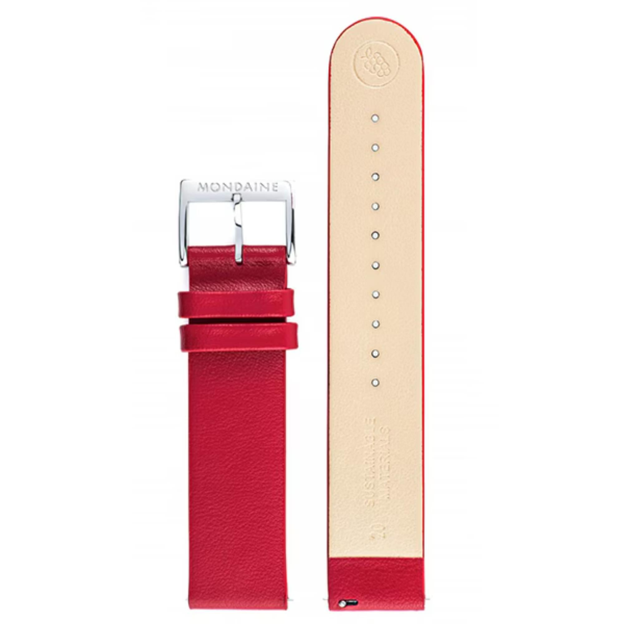 Mondaine Red Vegan Grape Leather Watch Strap FG16220.30Q