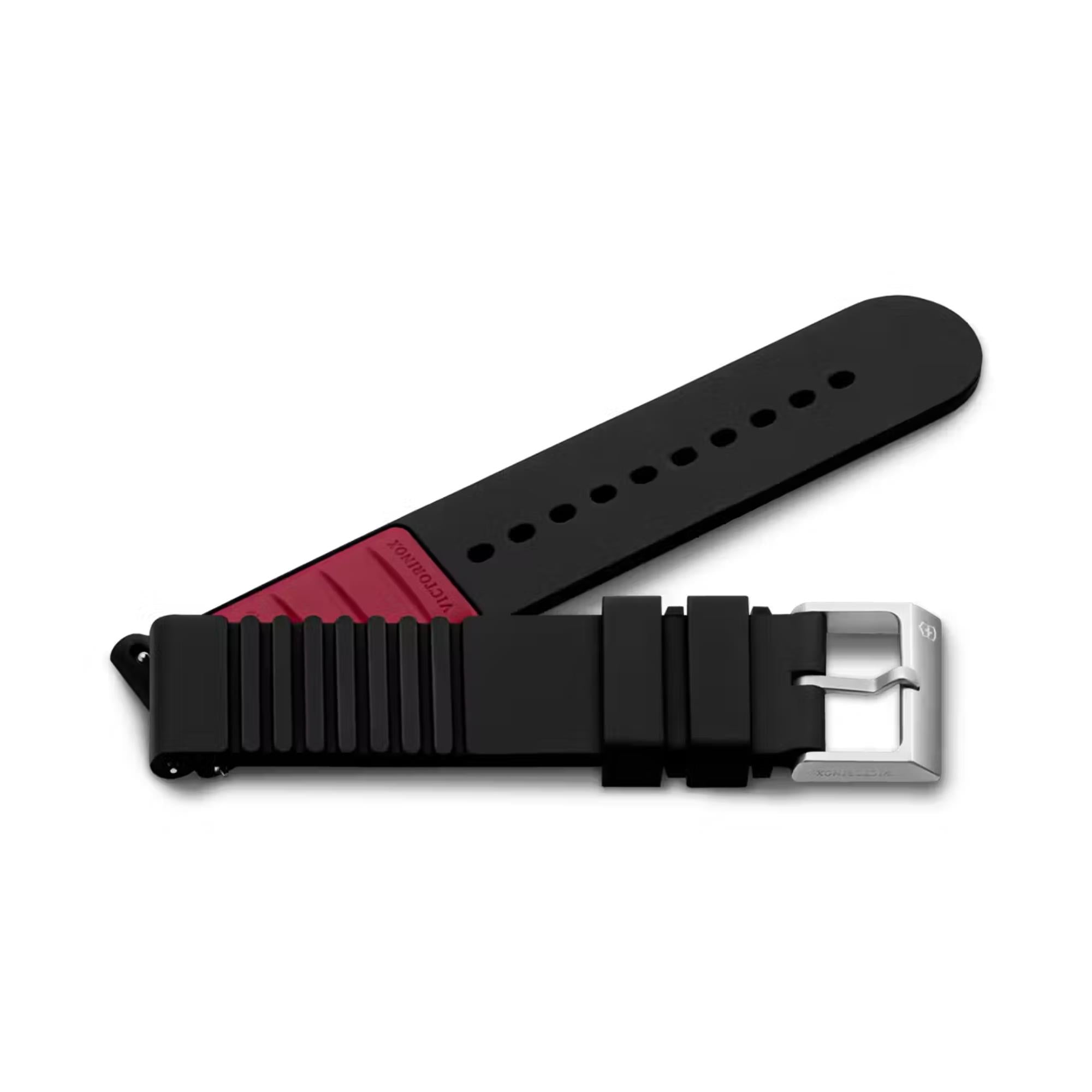 Victorinox D1 Black Rubber Watch Strap V.60028