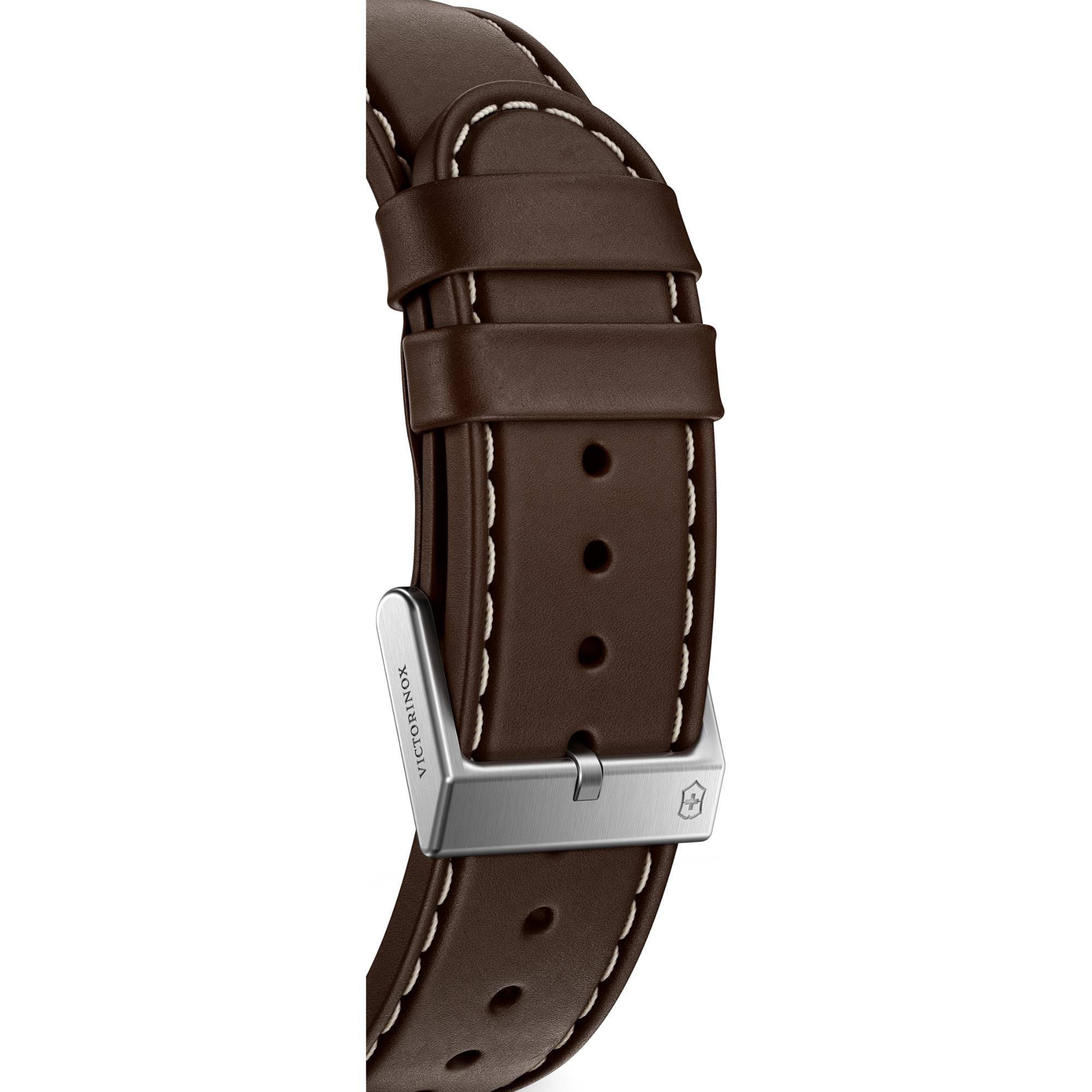 Victorinox Swiss Army Chronograph Black Dial Leather Watch 242046