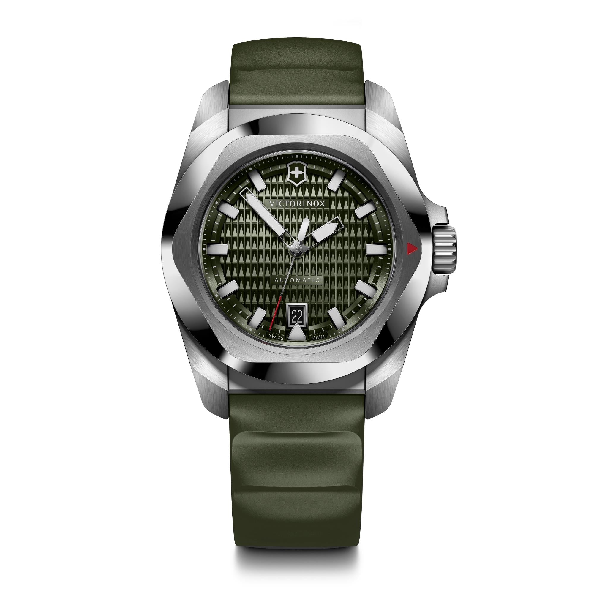 Victorinox I.N.O.X. Automatic Green Dial Rubber Strap Men's Watch 242017.1