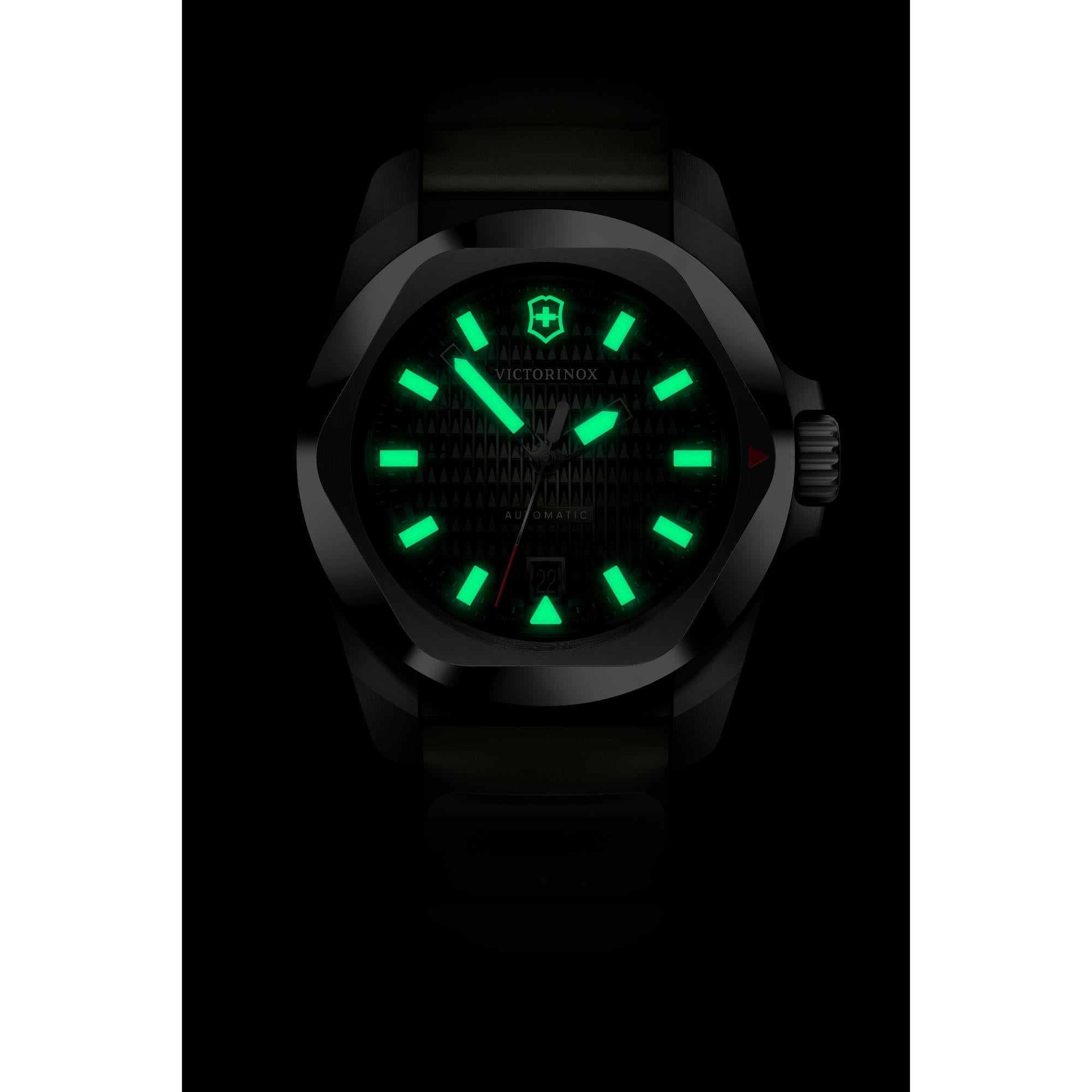 Victorinox I.N.O.X. Automatic Green Dial Rubber Strap Men's Watch 242017.1