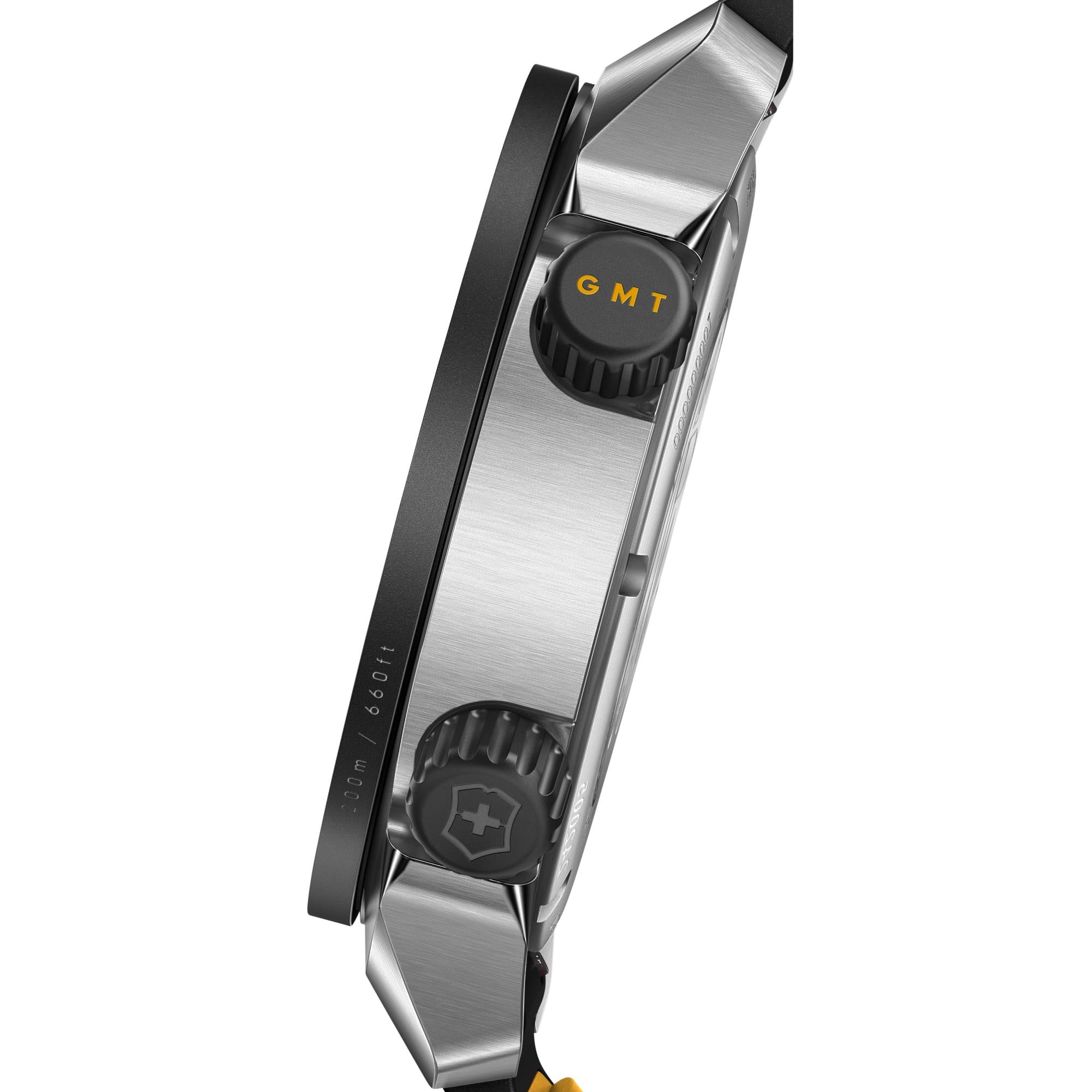 Victorinox Air Pro Automatic GMT Black Dial Rubber Strap Men's Watch 242005