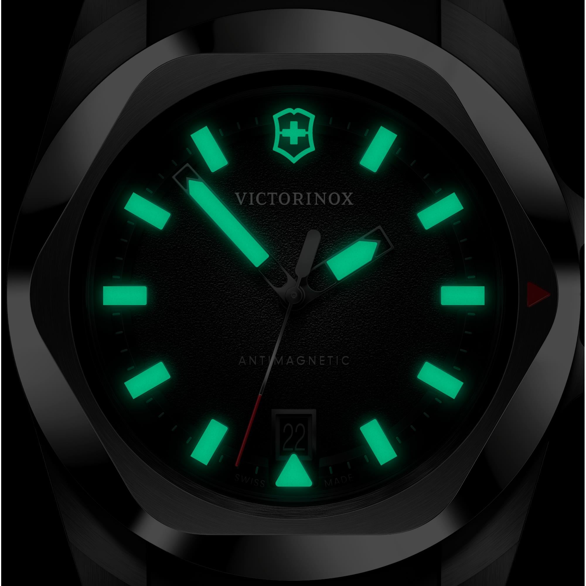 Victorinox I.N.O.X. Quartz Black Dial Rubber Strap Men's Watch 242028