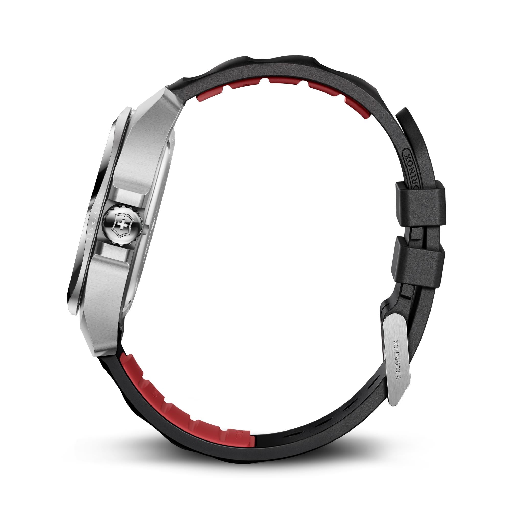 Victorinox I.N.O.X. Quartz Black Dial Rubber Strap Men's Watch 242028