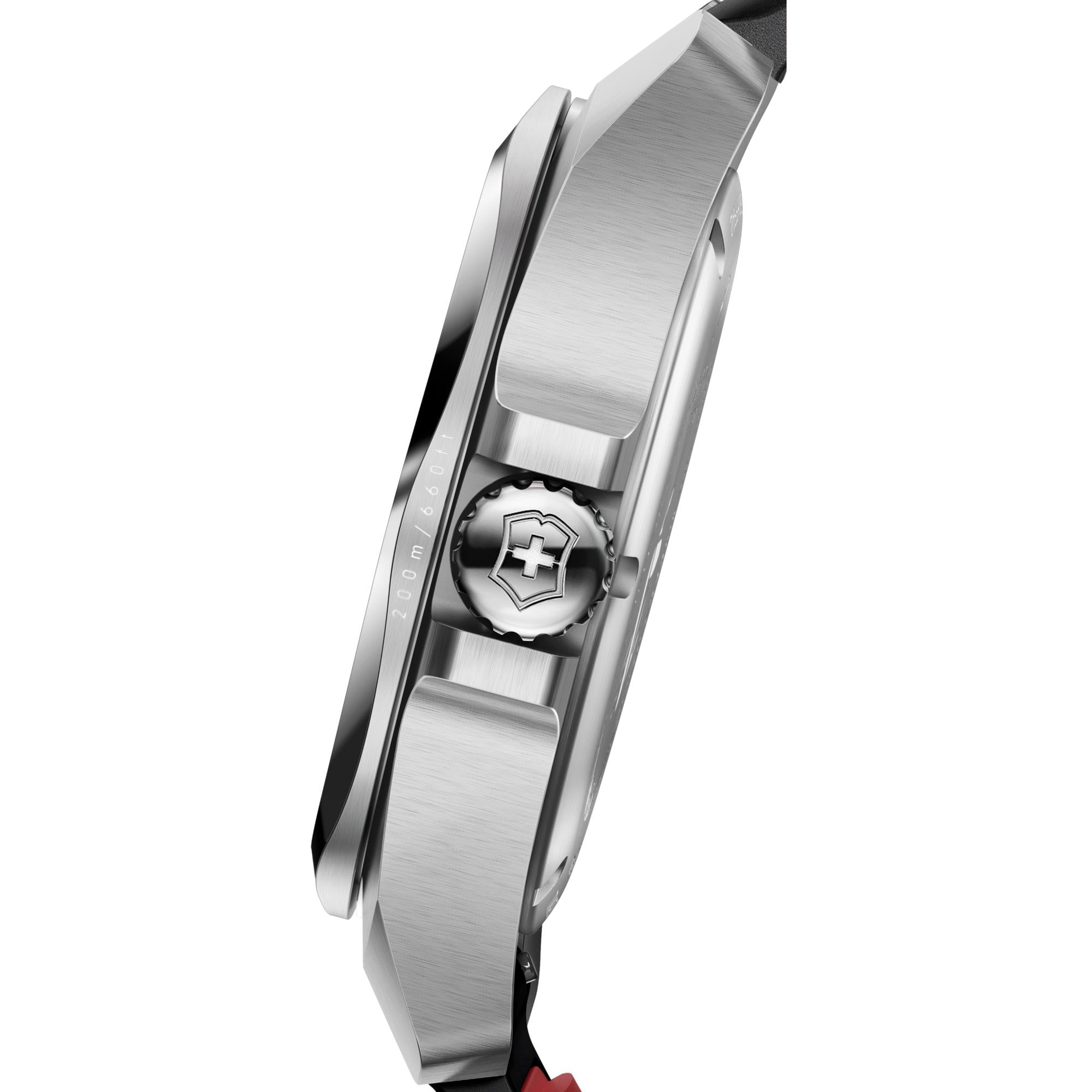 Victorinox I.N.O.X. Quartz Black Dial Rubber Strap Men's Watch 242028