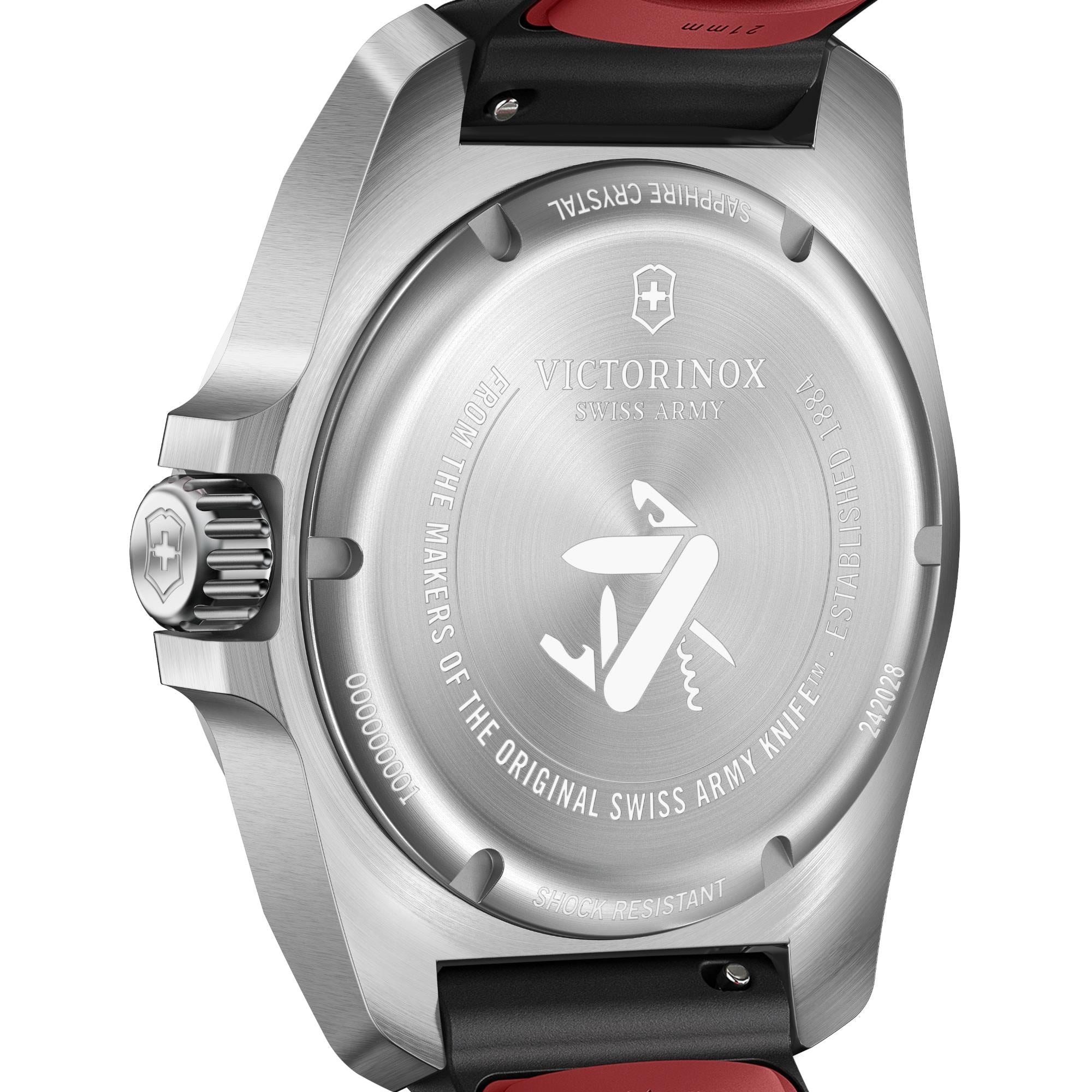 Victorinox I.N.O.X. Quartz Black Dial Rubber Strap Men's Watch 242028