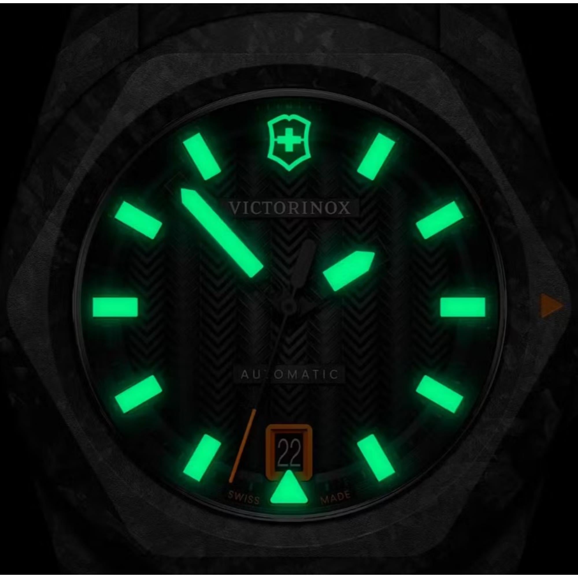 Victorinox I.N.O.X. Automatic Black Dial Rubber Strap Men's Watch 242023.1