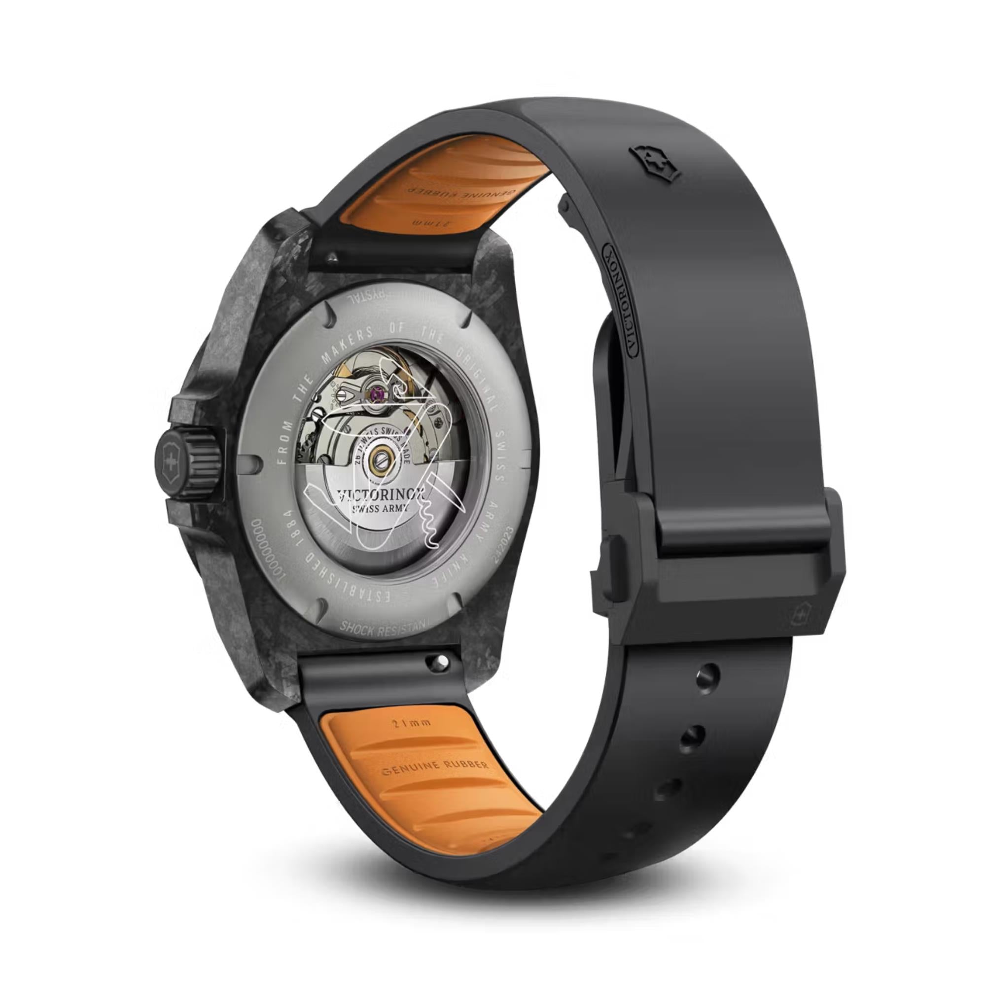 Victorinox I.N.O.X. Automatic Black Dial Rubber Strap Men's Watch 242023.1