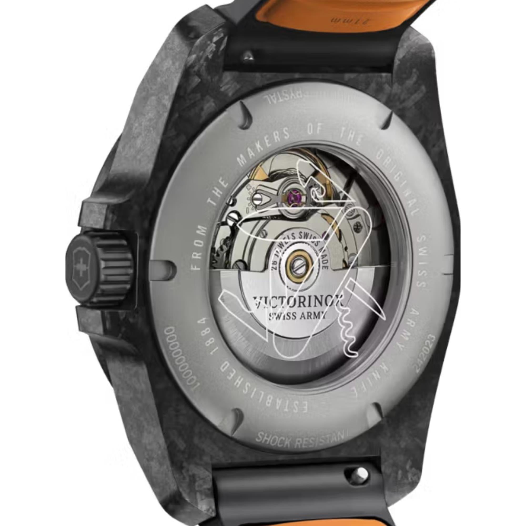 Victorinox I.N.O.X. Automatic Black Dial Rubber Strap Men's Watch 242023.1