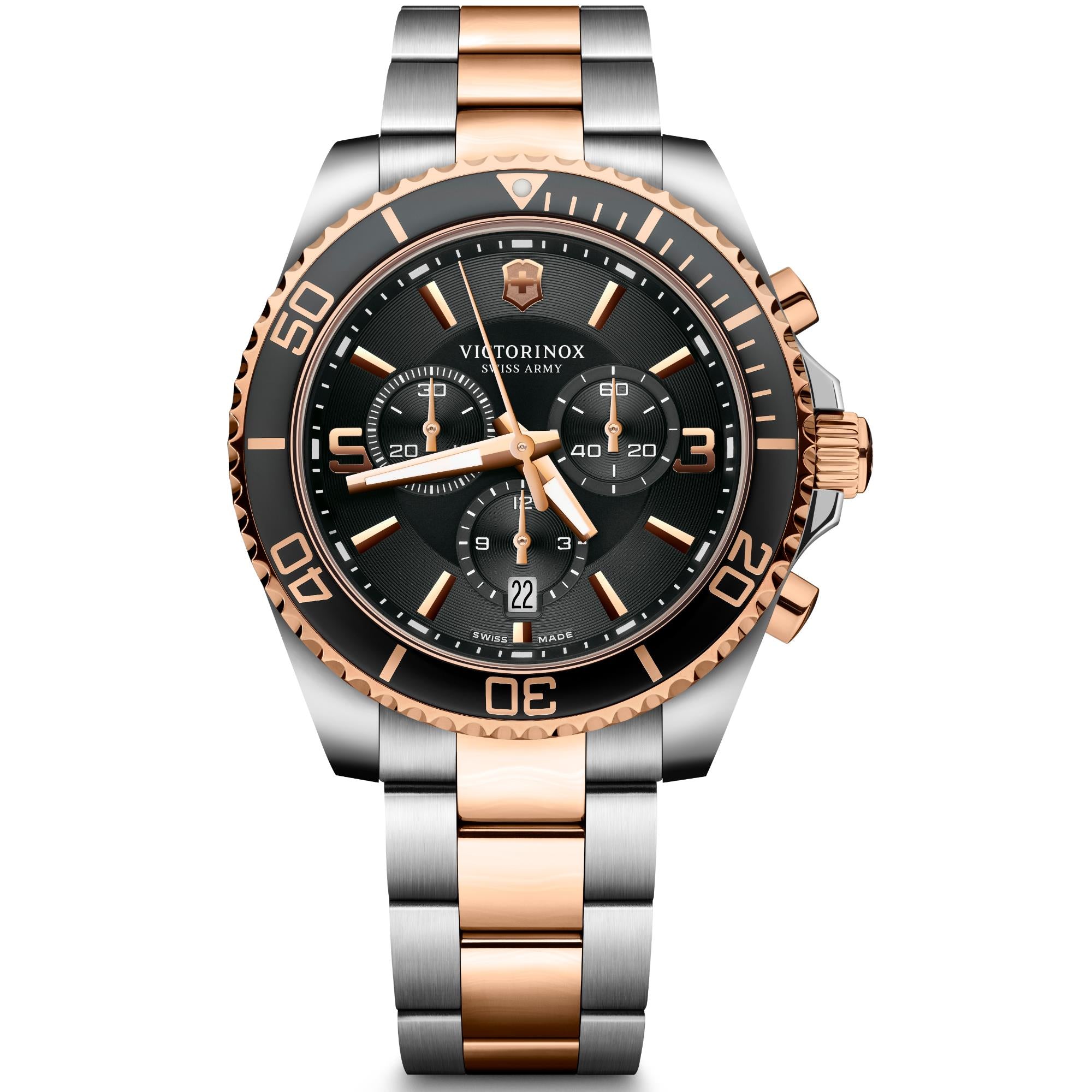 Victorinox Maverick Chronograph Black Dial Steel Strap Men's Watch 241952