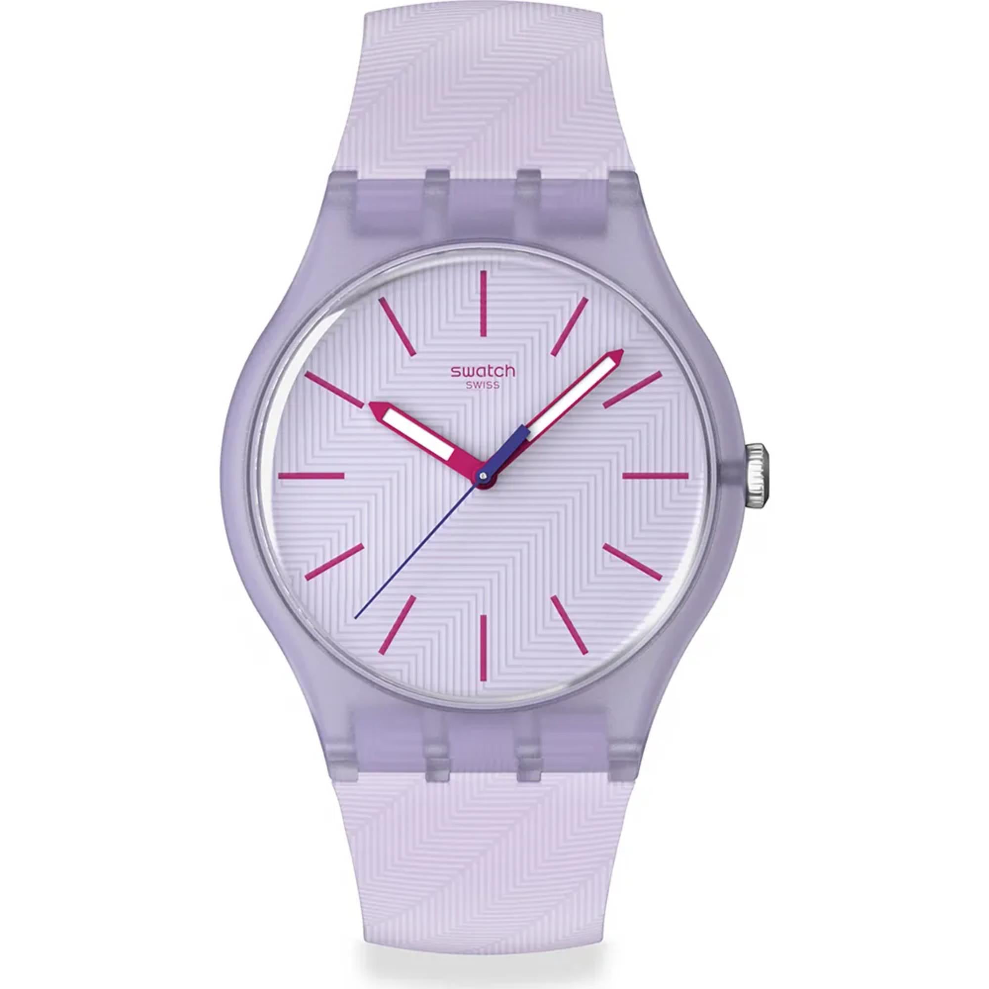 Swatch Originals Lavendaze Quartz Purple Dial Silicone Strap Unisex Watch SO29V101