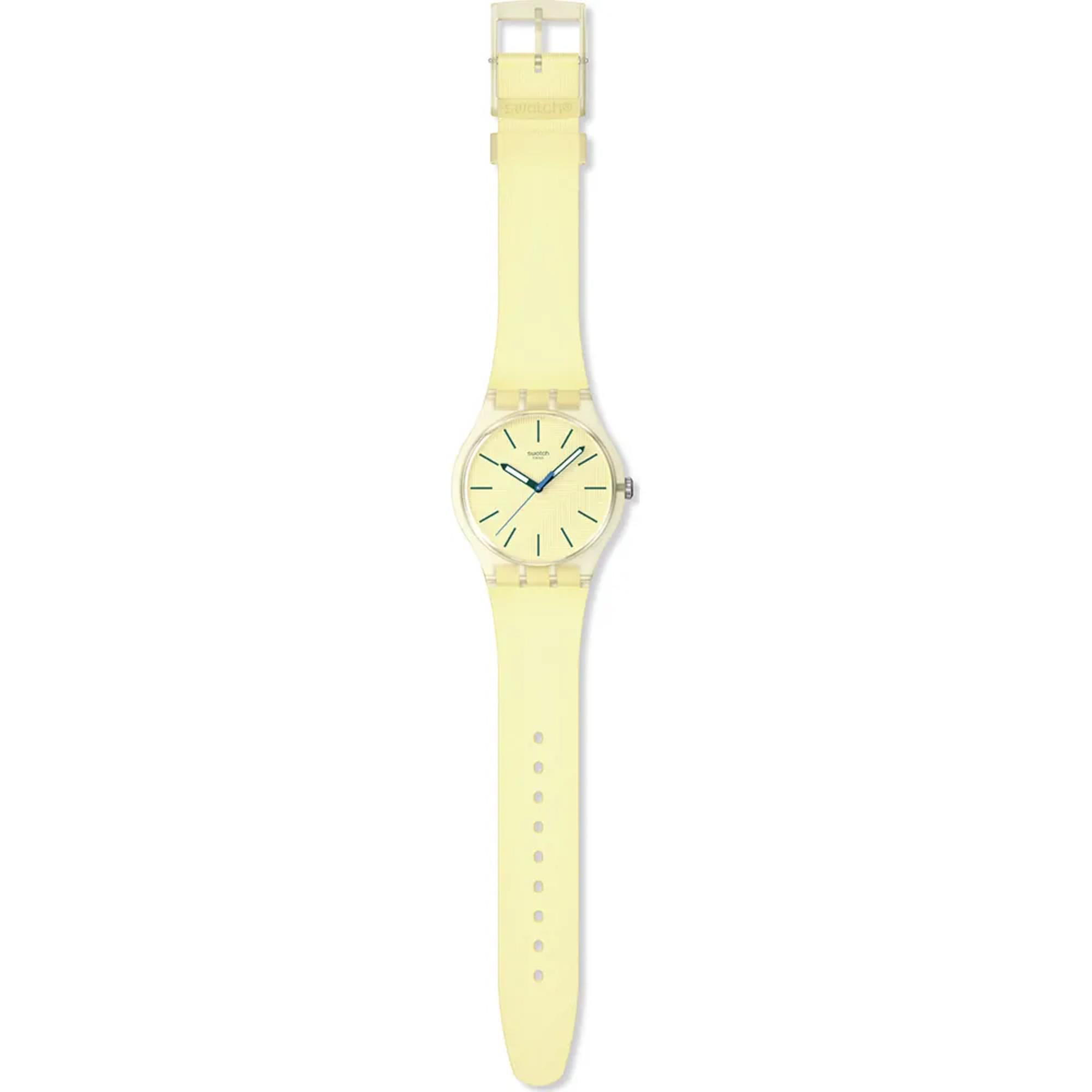 Swatch Originals Citrus Tilt Quartz Yellow Dial Silicone Strap Unisex Watch SO29J102