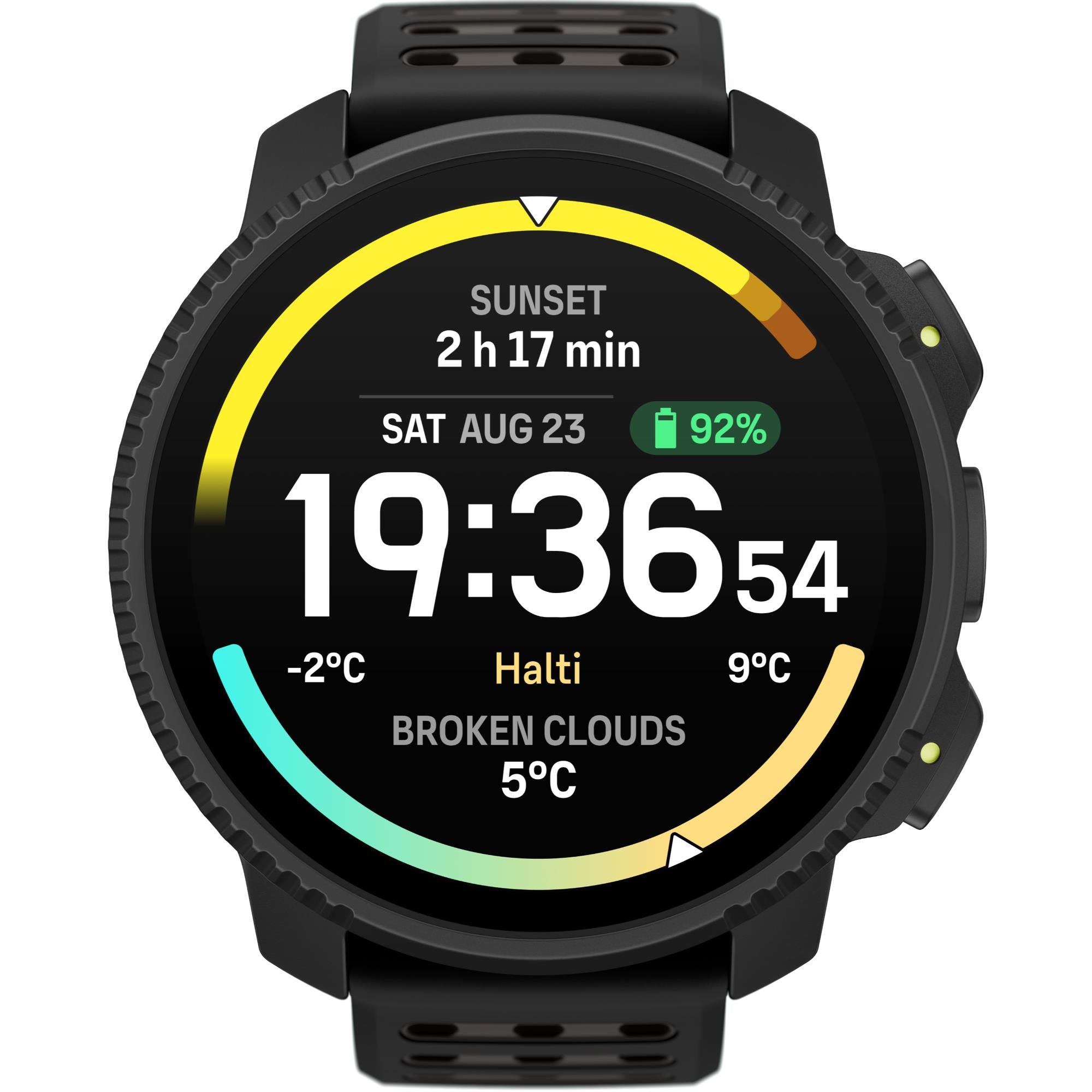 Suunto Vertical 2 All Black AMOLED Digital Silicone Strap Unisex Smart Watch SS051204000