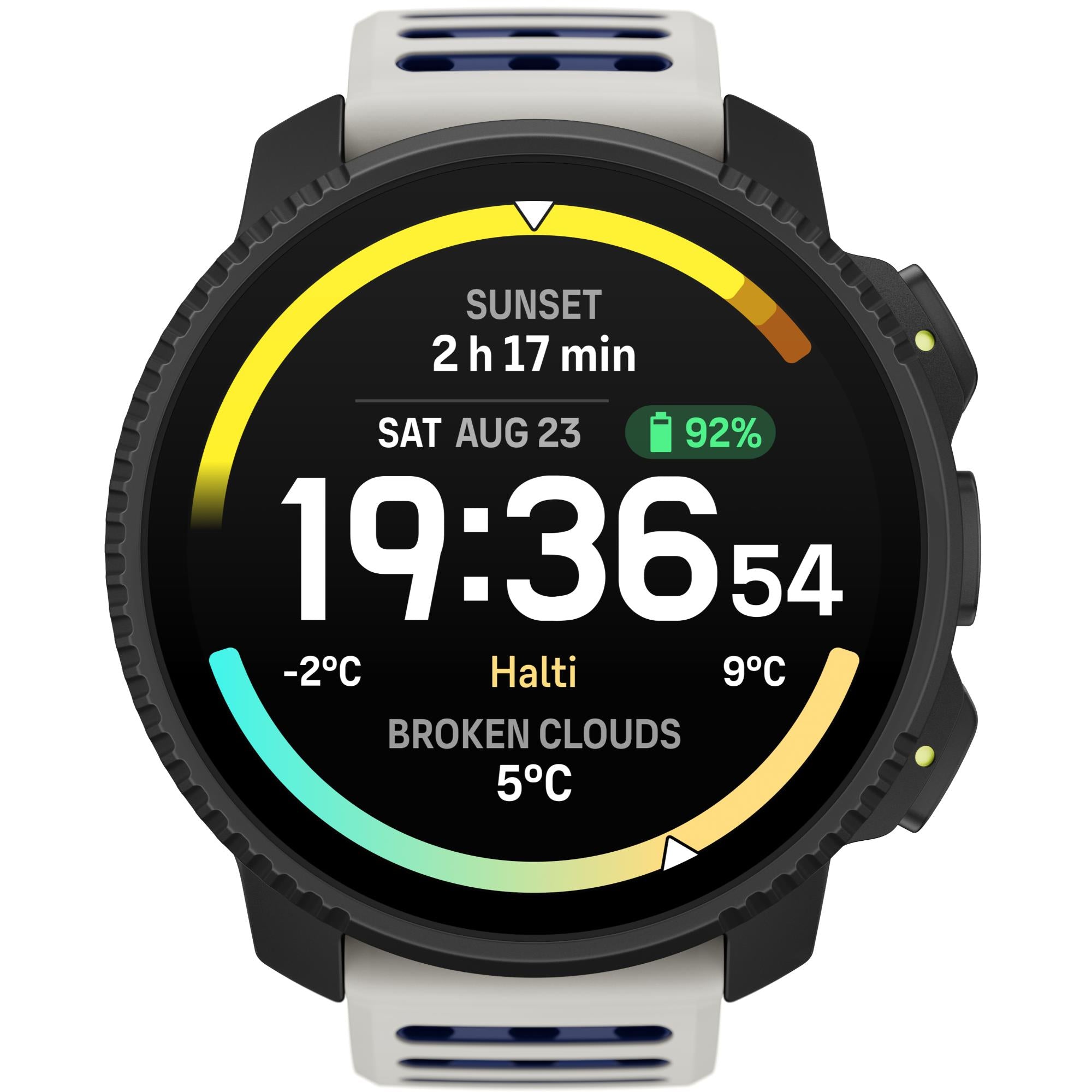 Suunto Vertical 2 Arctic Gray AMOLED Digital Silicone Strap Unisex Smart Watch SS051205000