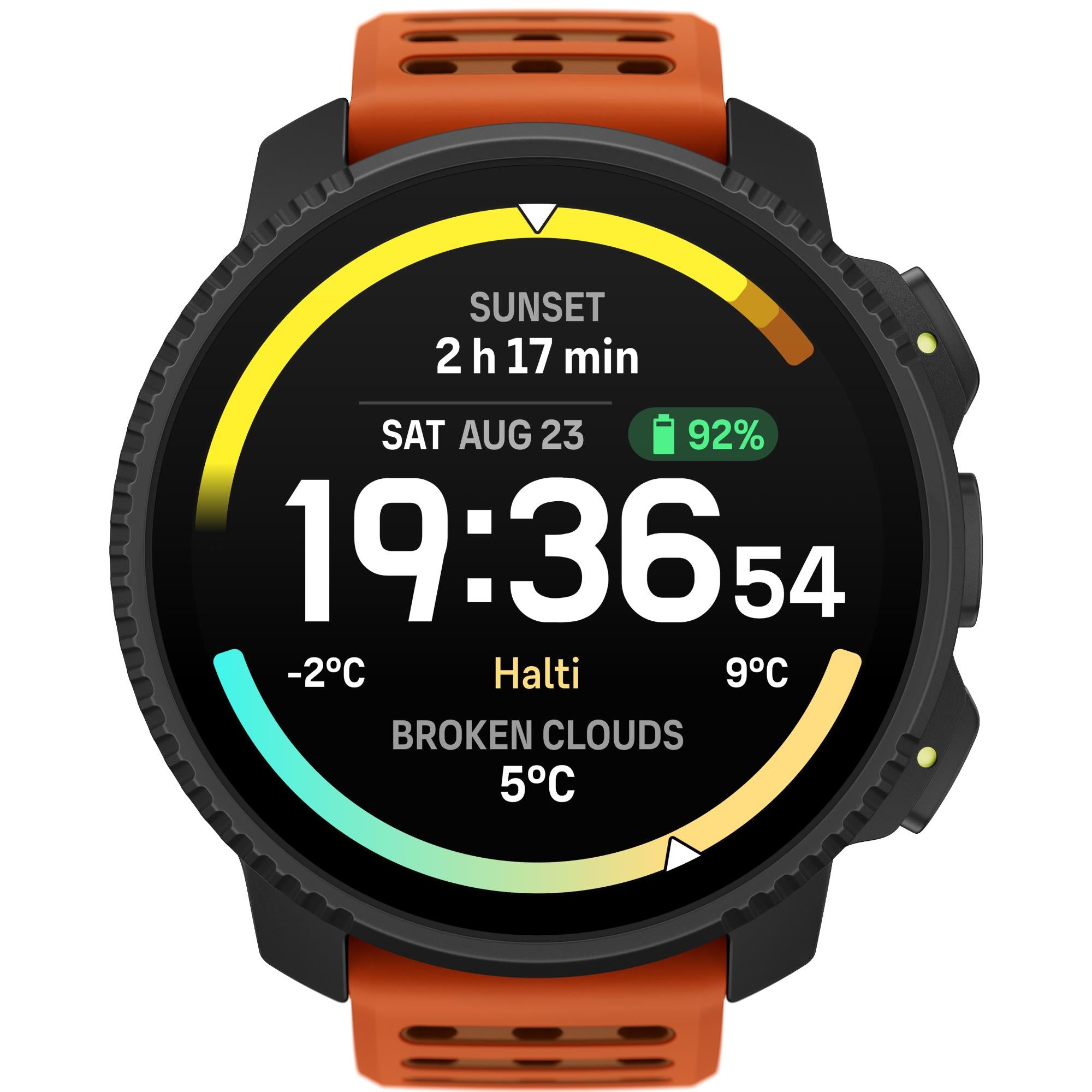 Suunto Vertical 2 Canyon AMOLED Digital Silicone Strap Unisex Smart Watch SS051206000