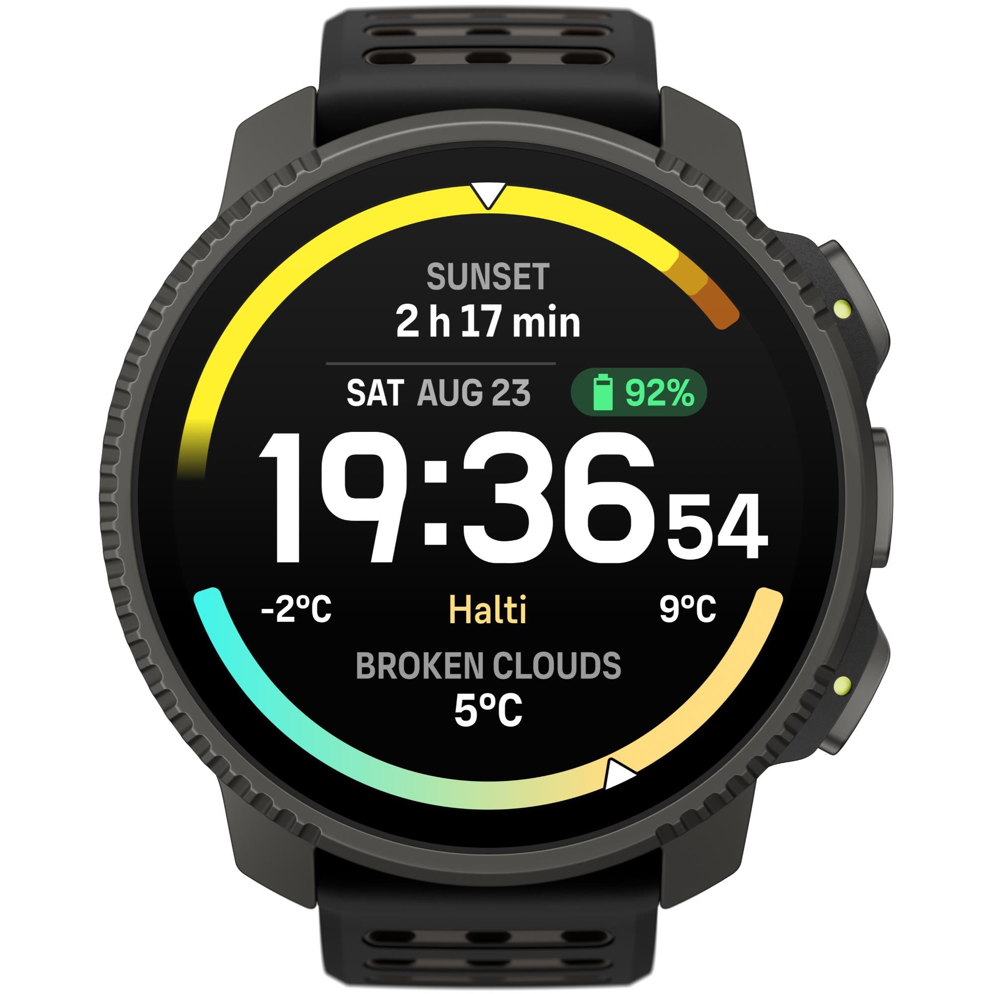 Suunto Vertical 2 Titanium Black AMOLED Digital Silicone Strap Unisex Smart Watch SS051208000
