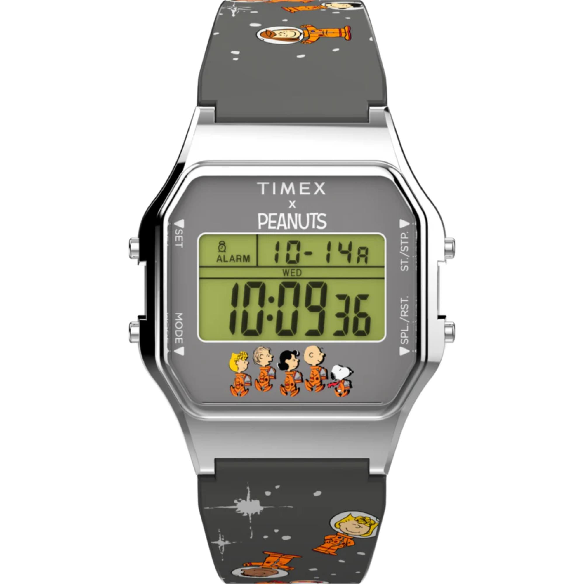 Timex x Peanuts T80 Peanuts Space Digital Resin Strap Unisex Watch TW2W90100
