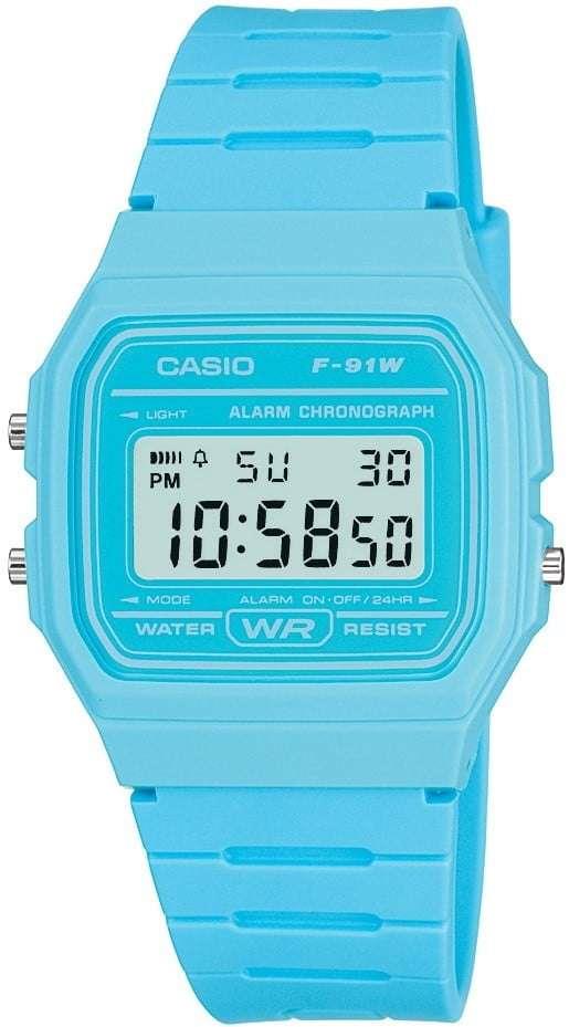 Casio Classic Quartz Digital Dial Blue Resin Strap Unisex Watch F-91WC-2AEF - WatchNation