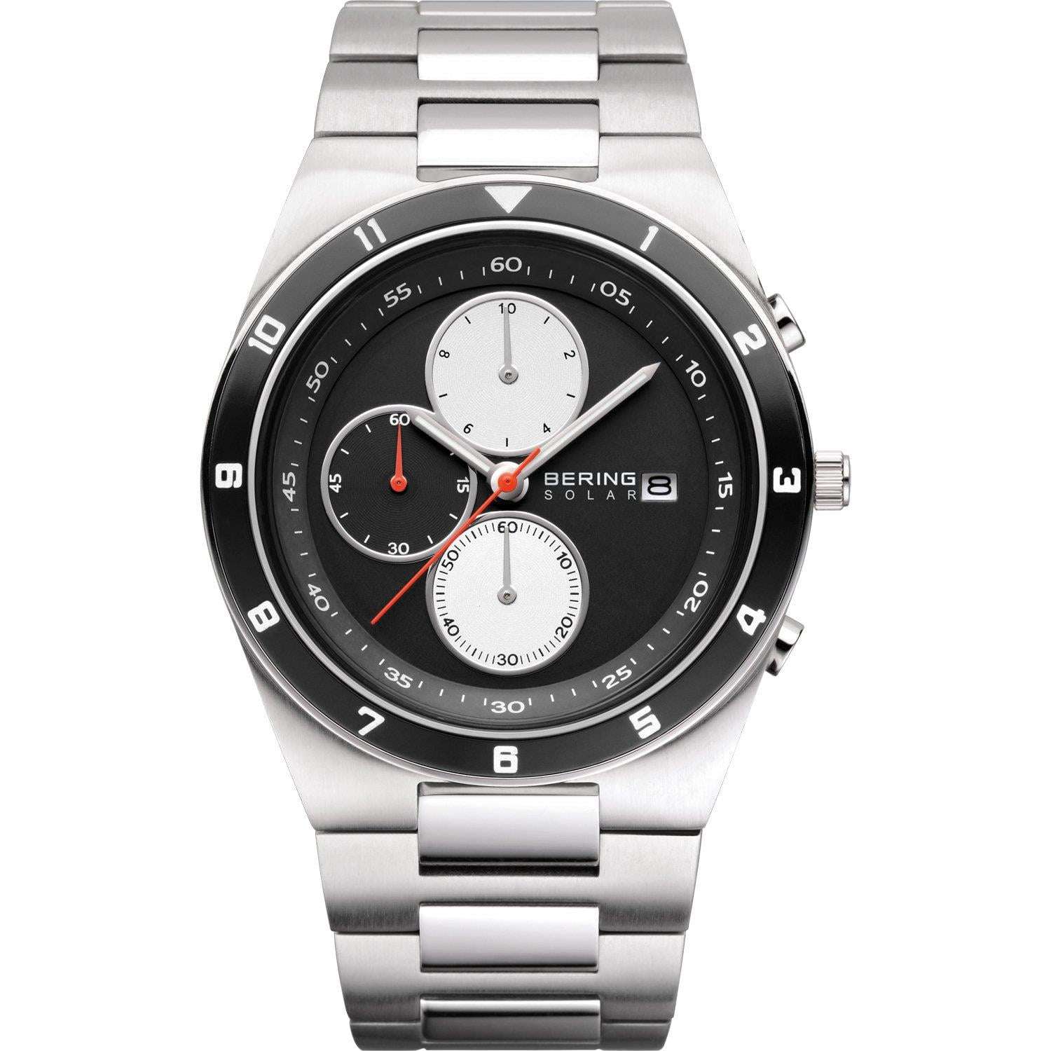 Bering Solar Black Dial Men's Chronograph 34440-702 - WatchNation
