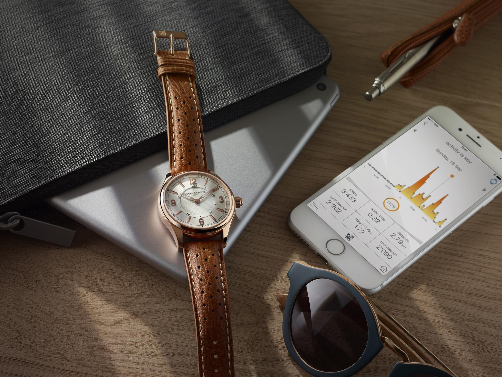 Frederique Constant Rose Gold Mens Horological Smartwatch FC-282AS5B4 - WatchNation