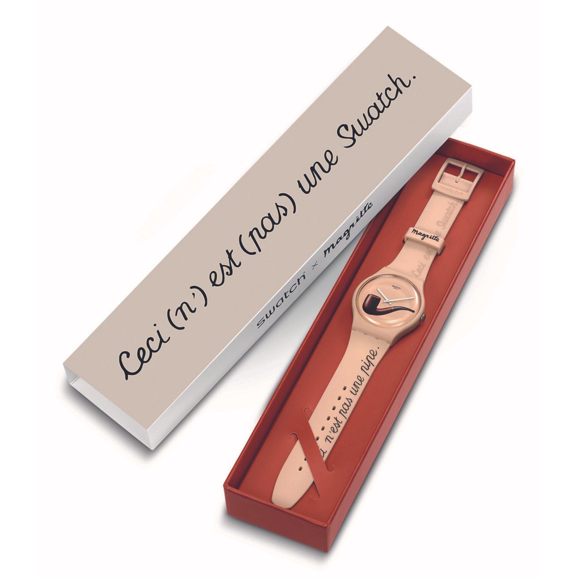 Swatch Art Journey La Trahison Des Images By Rene Magritte Silicon Strap Unisex Watch SO29Z124 - WatchNation