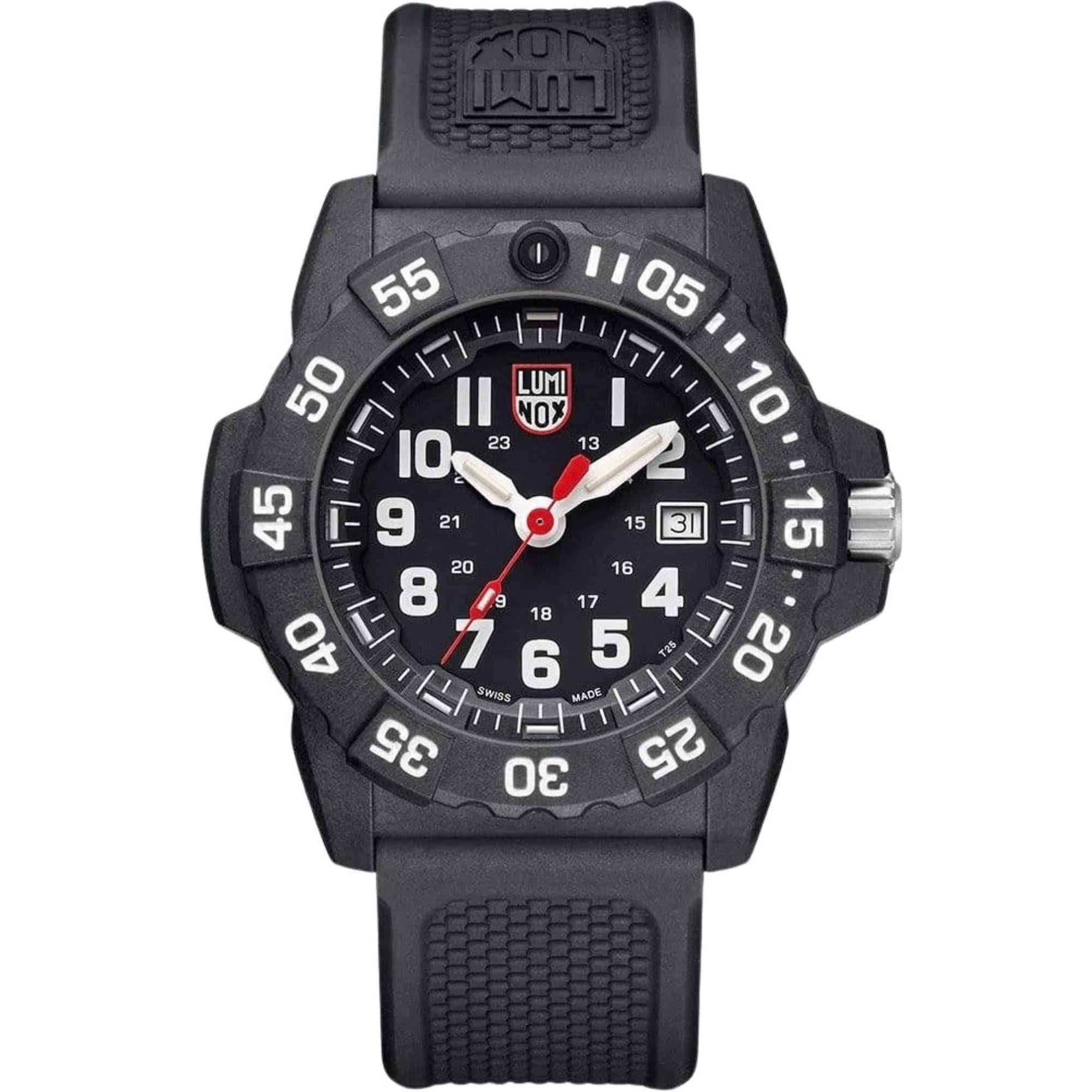 Luminox Navy Seal 3500 Quartz Carbonox Black Dial Black Rubber Strap Men's Watch XS.3501.F