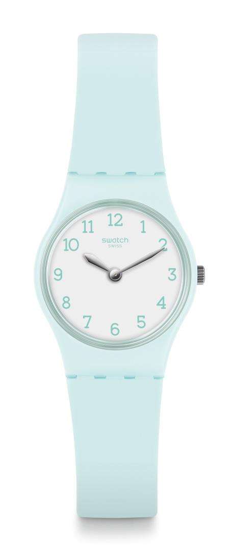 Swatch Greenbelle Green Plastic Case Green Silicone Strap Girls 2017 Fall Winter White Dial Watch LG129