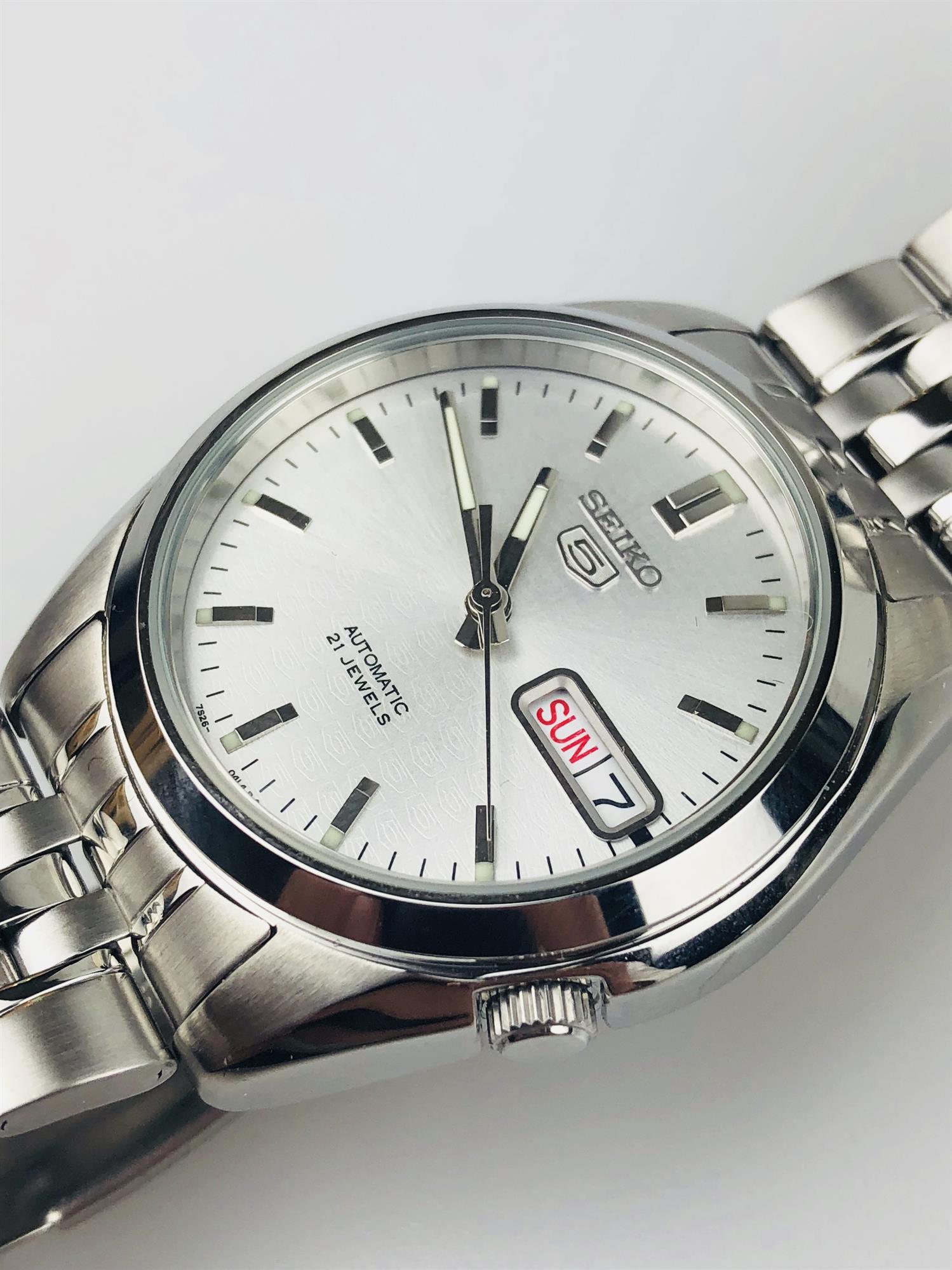 Seiko 5 Automatic Silver Dial Stainless Steel Men's Watch SNK355K1