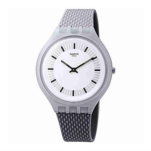 Swatch Skinstructur Grey Plastic Case Silicone Strap Grey Dial Men's Watch SVUM102