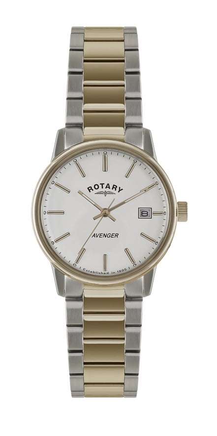 Rotary Avenger Rose Gold Stainless Steel Case Two Tone Stainless Steel Strap Mens Watch GB02875/06