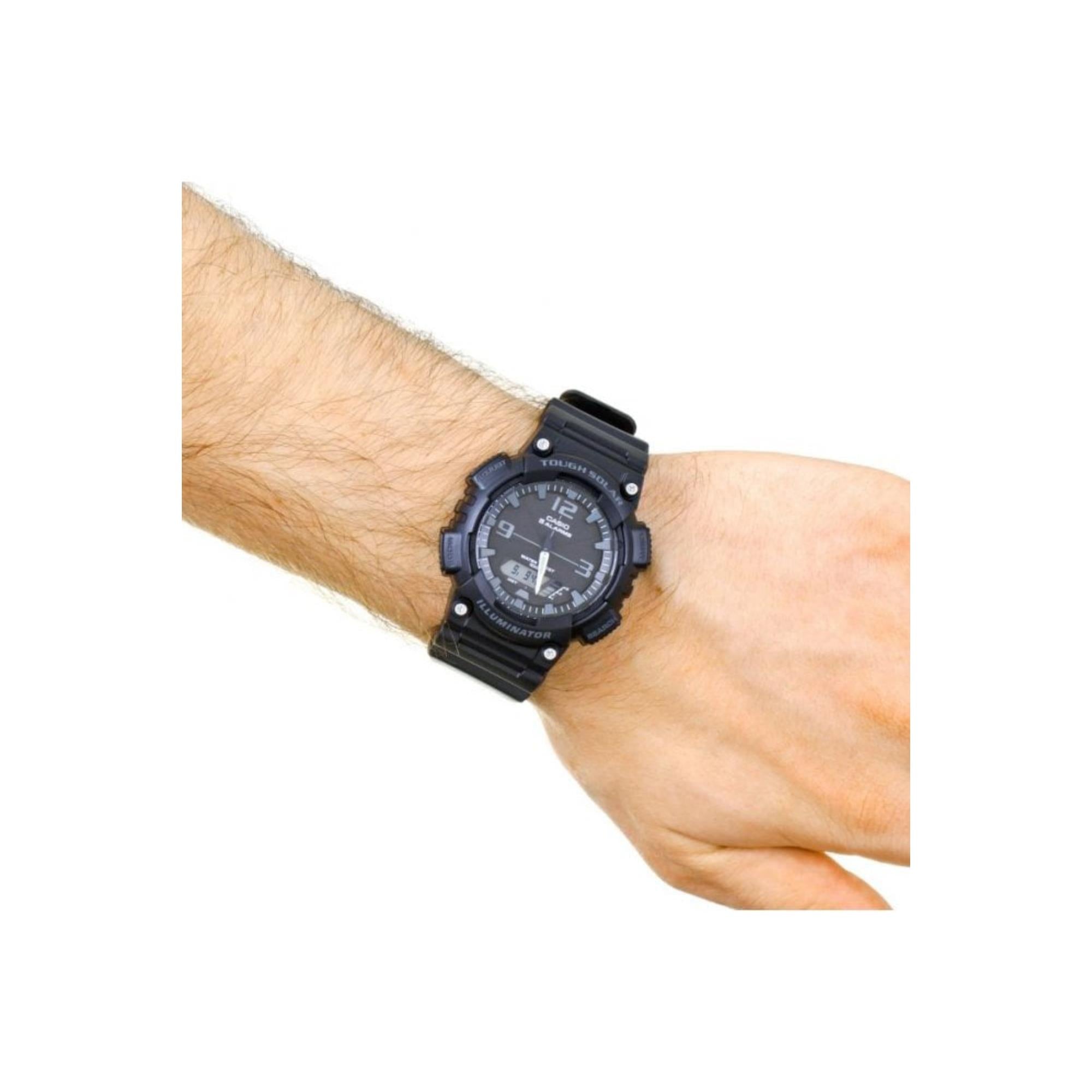 Casio Five Alarm Solar Powered Black Dial Black Resin Strap Men's Watch AQ-S810W-1A2VEF