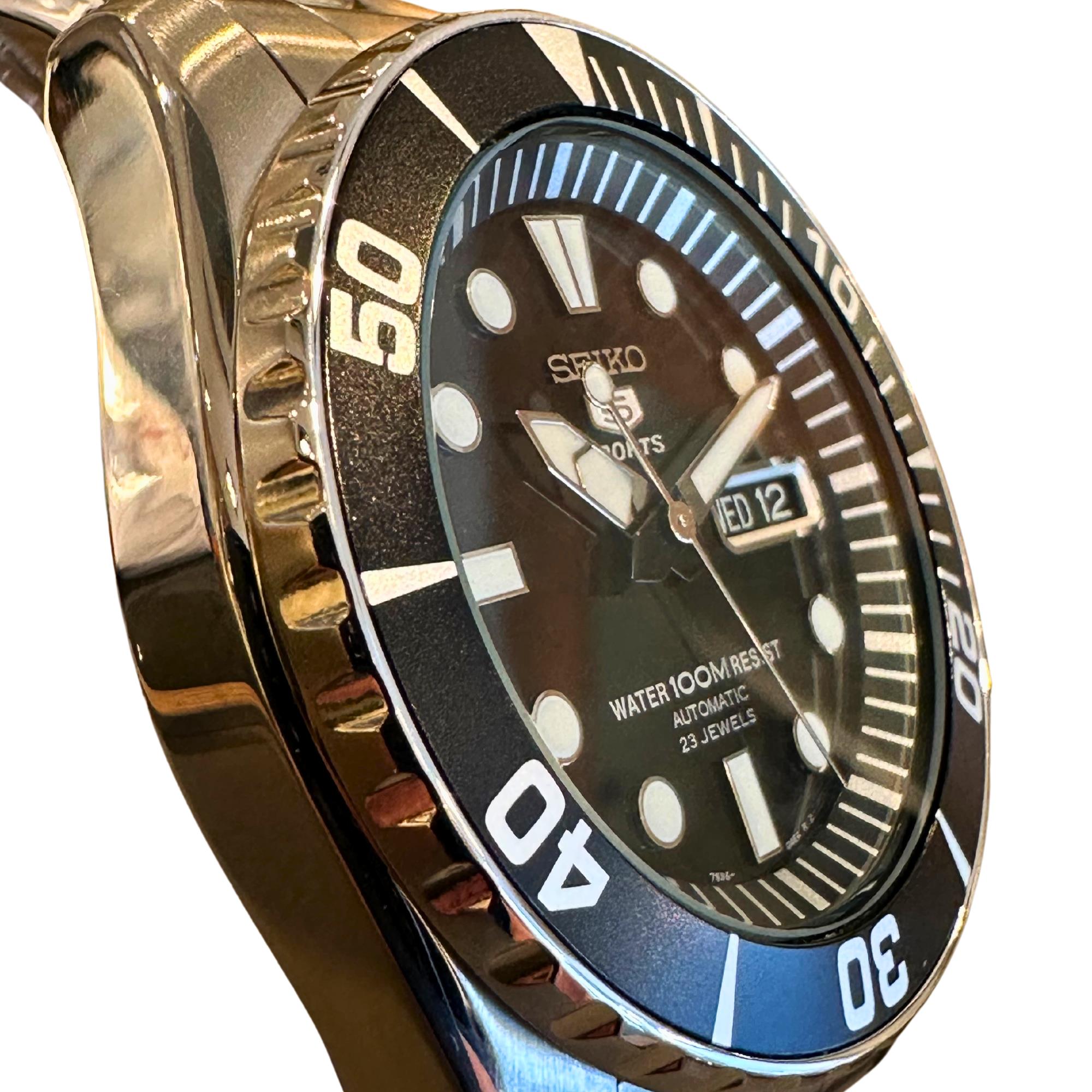 Seiko 5 Sports ‘Sea Urchin’ Automatic Black Dial Stainless Steel Bracelet Men's Watch SNZF17K1