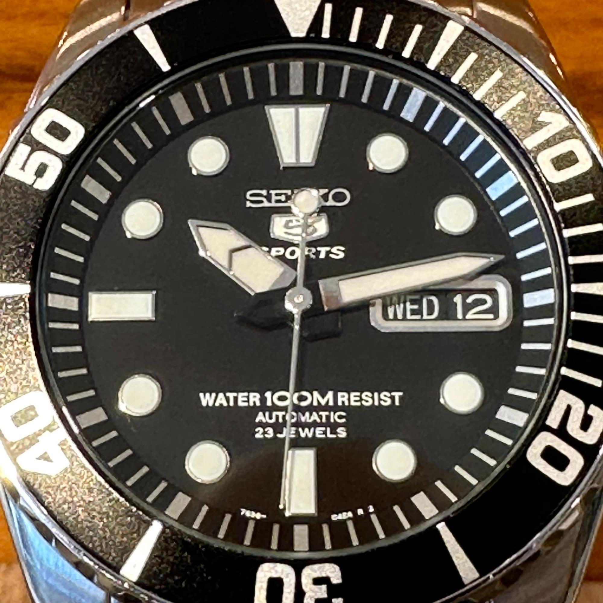 Seiko 5 Sports ‘Sea Urchin’ Automatic Black Dial Stainless Steel Bracelet Men's Watch SNZF17K1