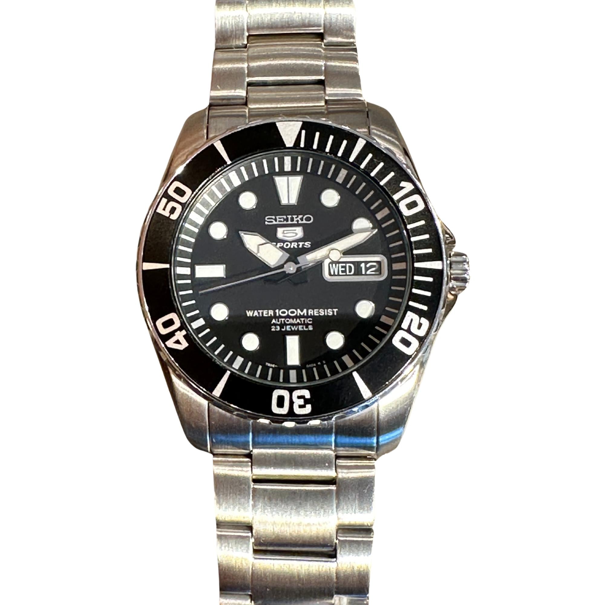 Seiko 5 Sports ‘Sea Urchin’ Automatic Black Dial Stainless Steel Bracelet Men's Watch SNZF17K1